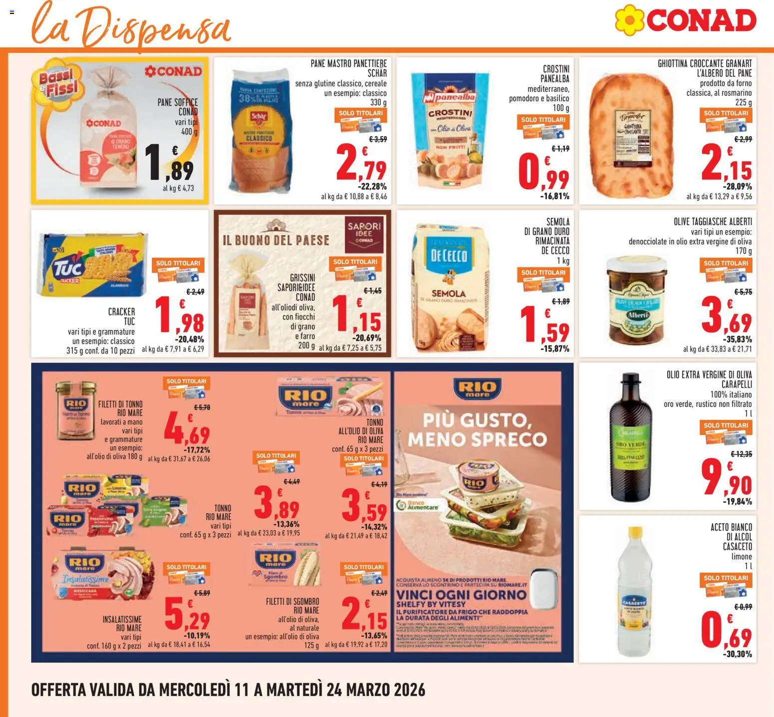 Volantino Conad del 11.03.2026 | Pagina: 14 | Prodotti: Crema, Olio, Basilico, Aceto