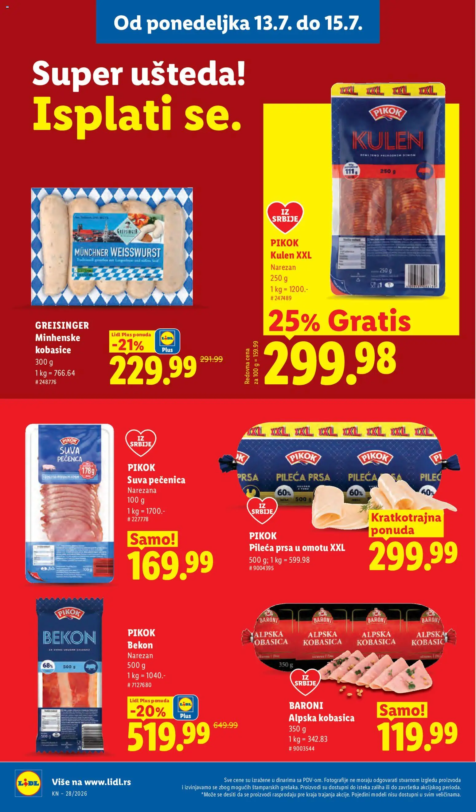 Lidl katalog - važi od 09.07.2026 | Strana: 88 | Proizvode: Senf, Kulen, Kobasica, Pečenica