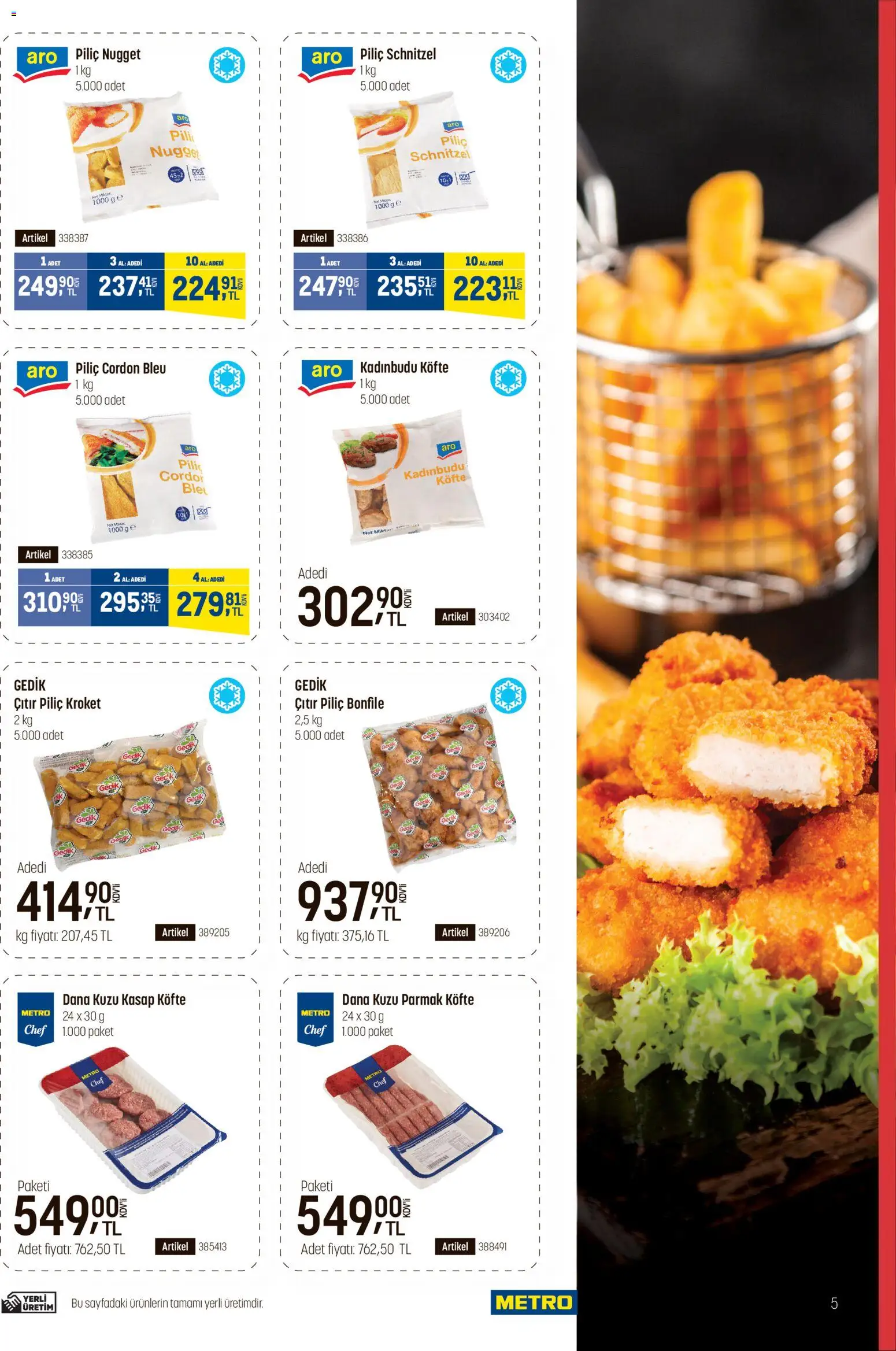 Metro - Fast Food - 17 Eylül 2026 tarihinden itibaren geçerlidir | Sayfa: 5 | Ürünler: Piliç, Piliç bonfile, Bonfile, Piliç nugget