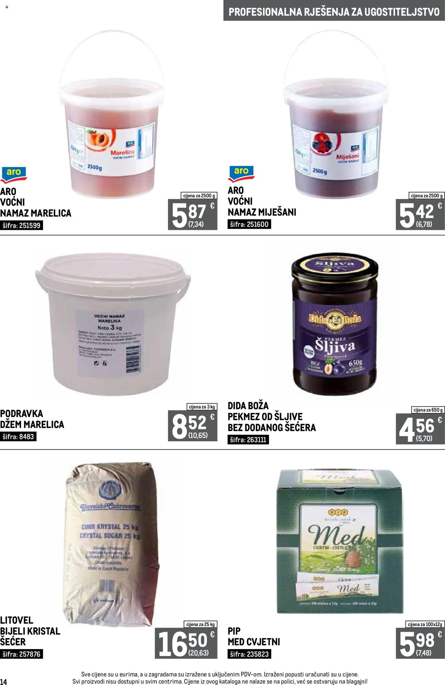 Metro katalog | vrijedi od 01.10.2026 | Stranica: 14 | Proizvodi: Pekmez, Med, Podravka, Džem