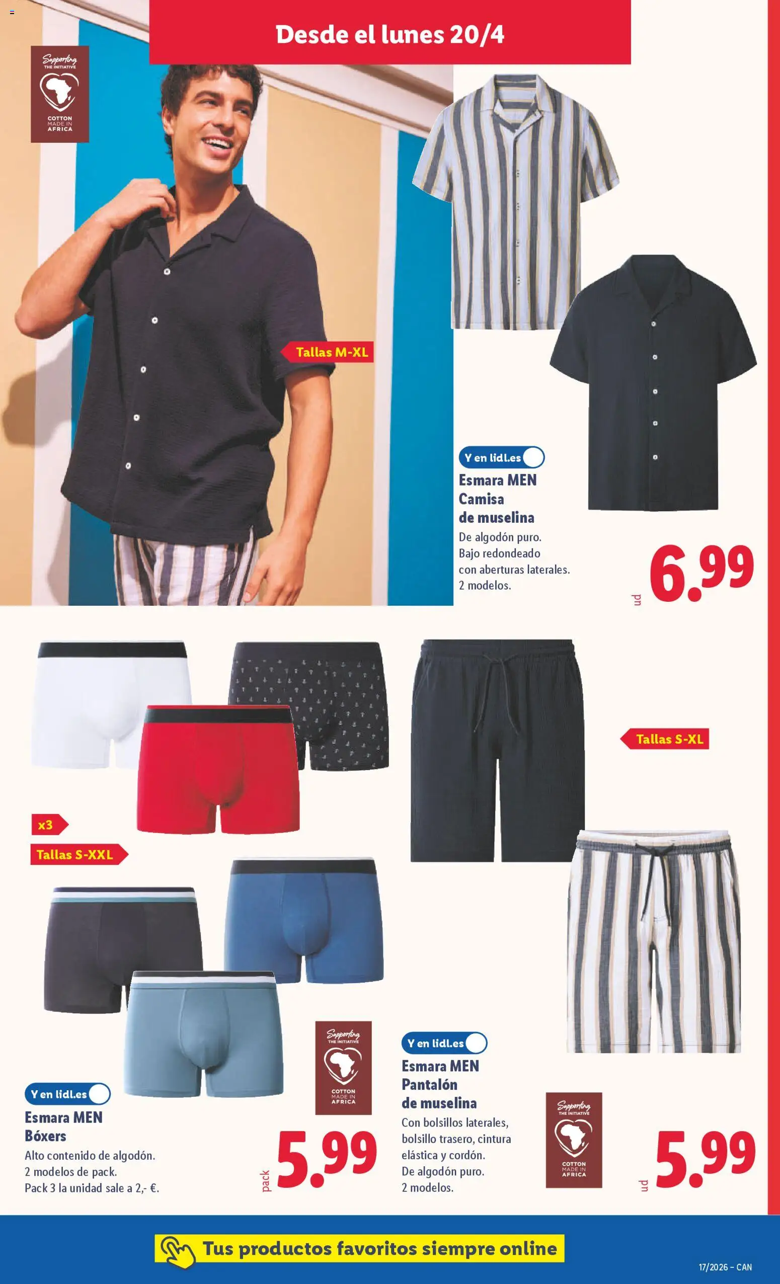 Lidl Canarias │ válido desde el 20.04.2026 | Página: 13 | Productos: Camisa, Boxers