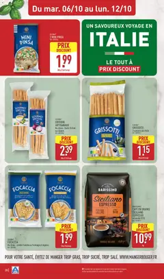 Aldi - Prévisualisation de Aldi catalogue valide à partir de 06/10/2026 | Page: 22 | Produits: Café en grains, Café, Pizza, Crème fraiche
