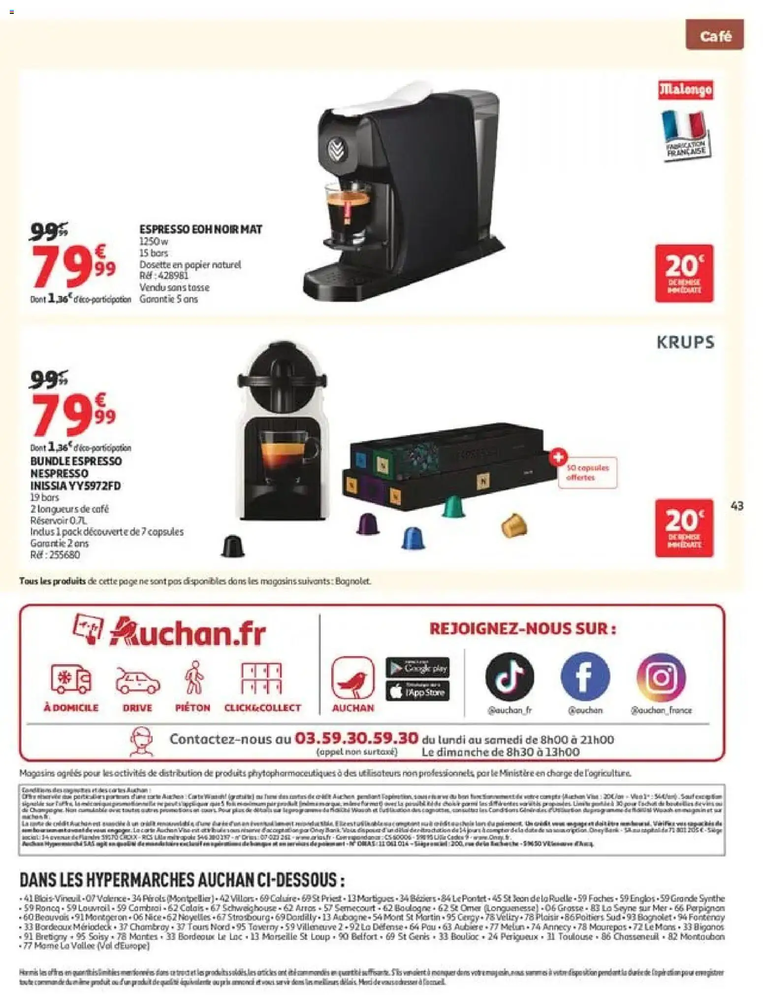 {H1} | Page: 43 | Produits: Capsules, Nespresso, Krups, Café