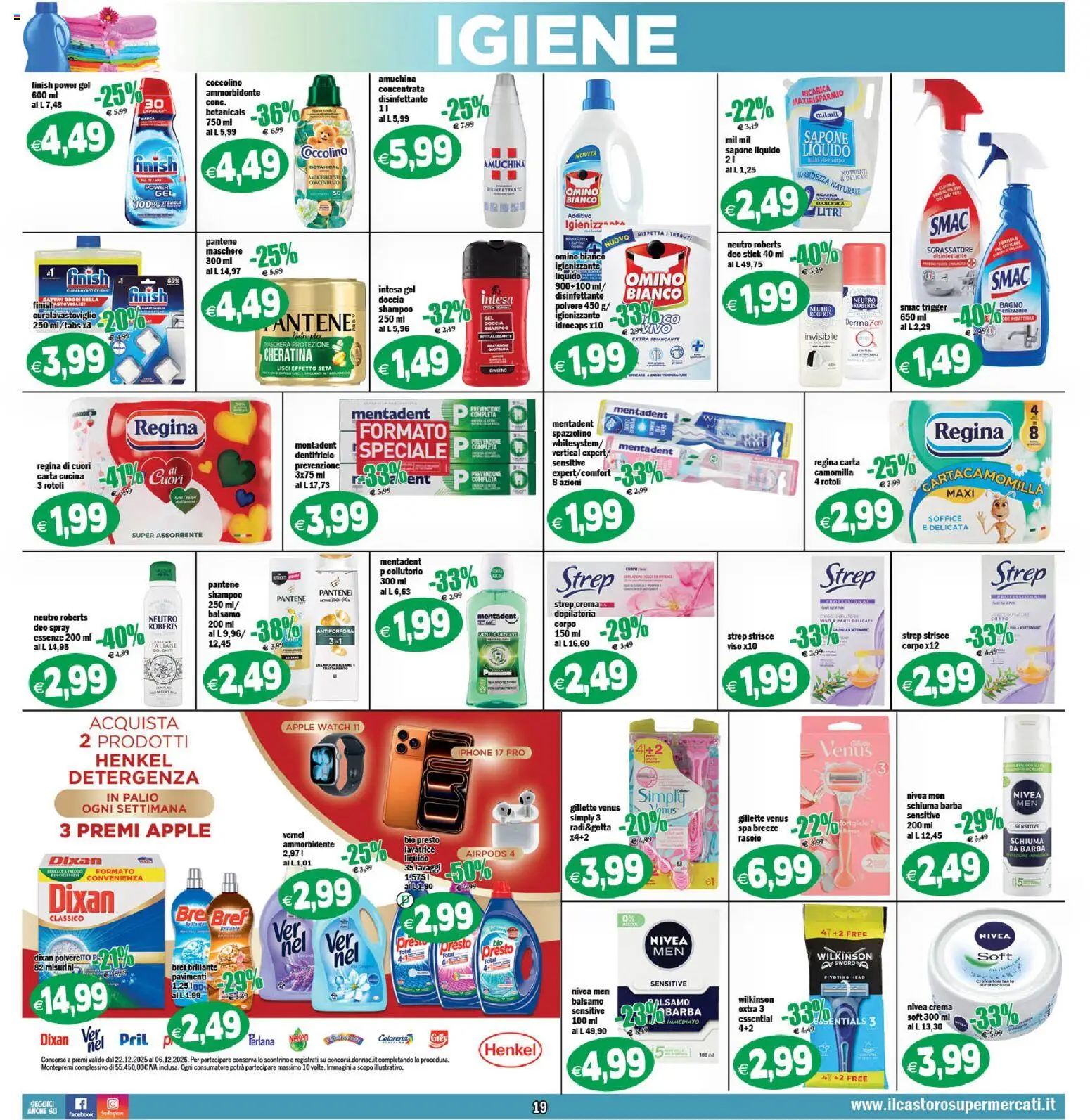 Volantino Il Castoro del 21/08/2026 | Pagina: 19 | Prodotti: Shampoo, Spazzolino, Maschere, Apple Watch