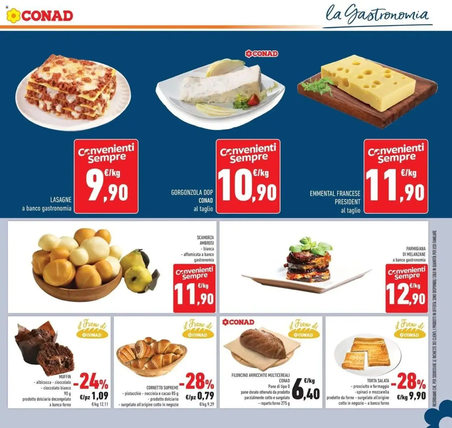 Volantino Conad del 21/10/2026 | Pagina: 19 | Prodotti: Cornetto, Formaggio, Melanzane, Torta