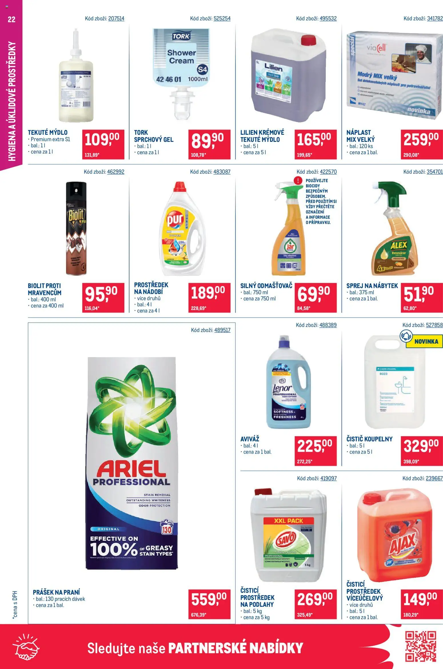 Makro leták - Gastronomie od 17.06.2026 | Strana: 22 | Produkty: Sprchový gel, Náplast, Savo, Ariel