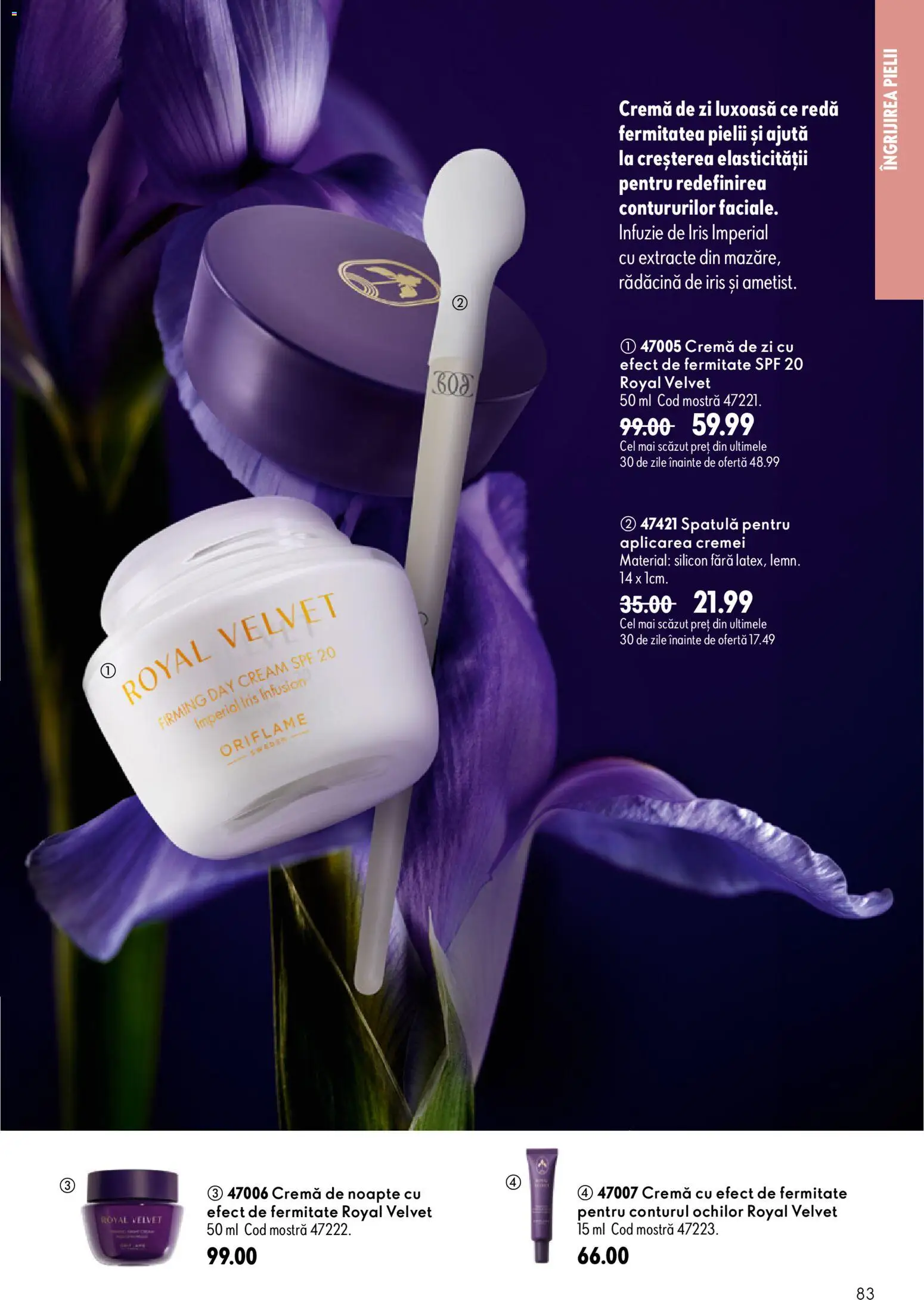 Noul catalog Oriflame – valabil de la 29.07.2026 | Pagină: 83 | Produse: Cremă de zi, Cremă de noapte, Cremă