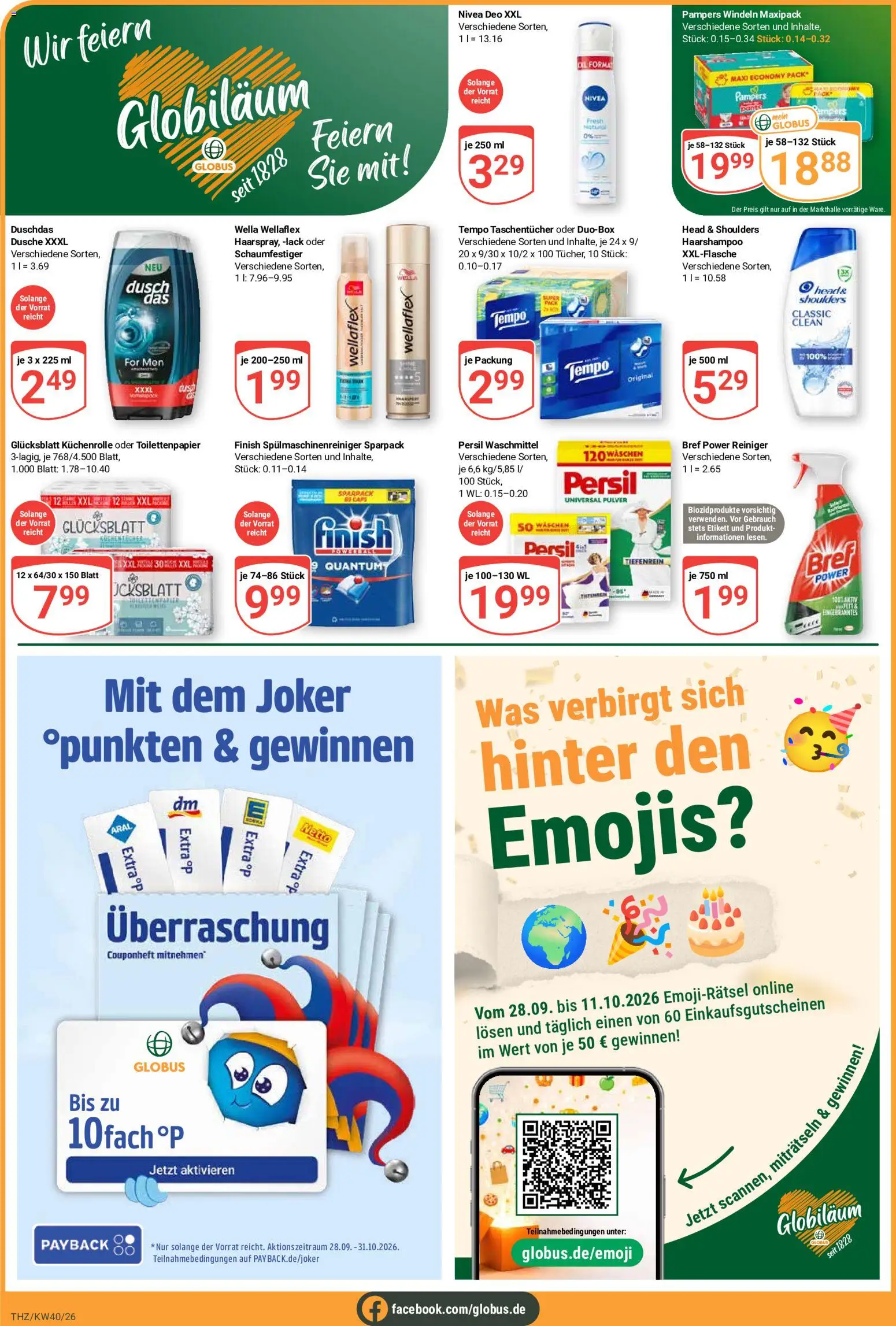 Globus Prospekt Theißen – gültig ab 28.09.2026 | Seite: 6 | Produkte: Finish, Duschdas, Tempo, Toilettenpapier
