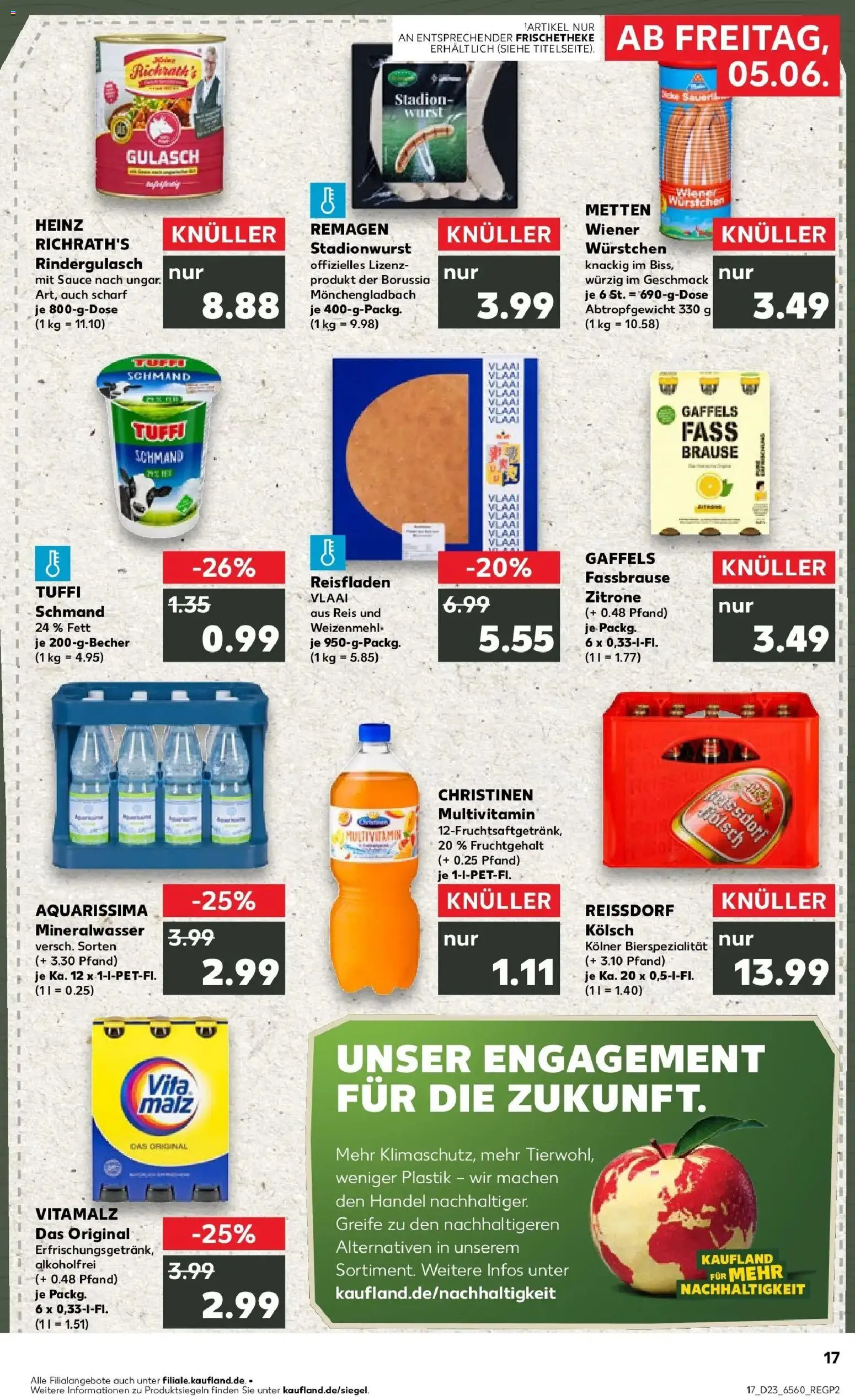 Kaufland Prospekt Kerpen – gültig ab 04.06.2026 | Seite: 17 | Produkte: Rindergulasch, Gulasch, Fassbrause, Reis