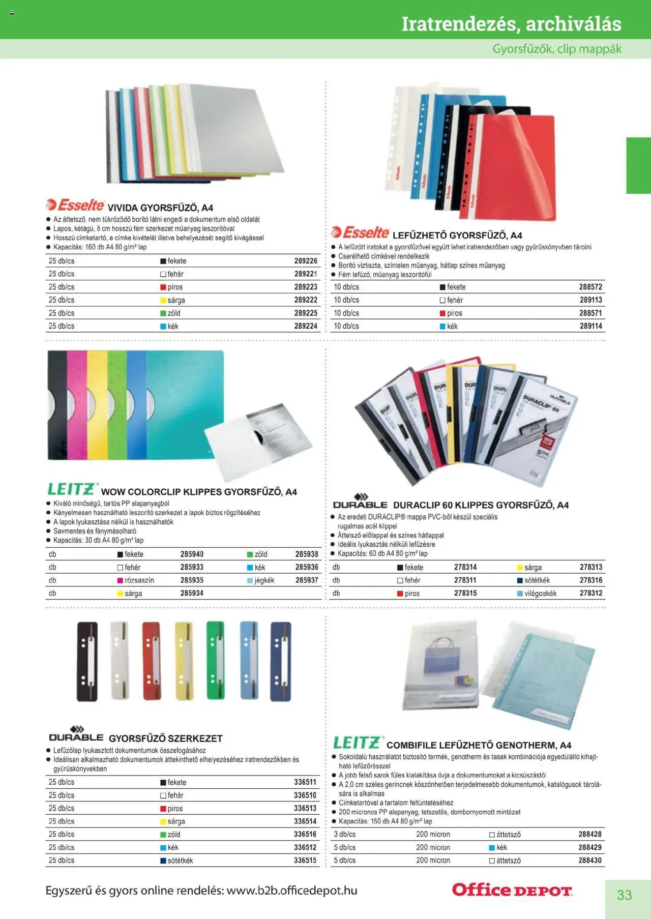 Office Depot akciós ujság - amely érvényes a következő dátumtól: 2025.04.10. | Oldal: 33 | Termékek: Lap, Felső