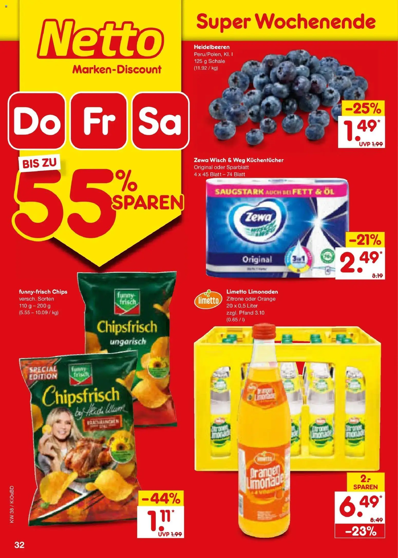 Netto Marken-Discount Prospekt Mistelbach – gültig ab 14.09.2026 | Seite: 46 | Produkte: Öl, Zewa, Heidelbeeren, Zitrone