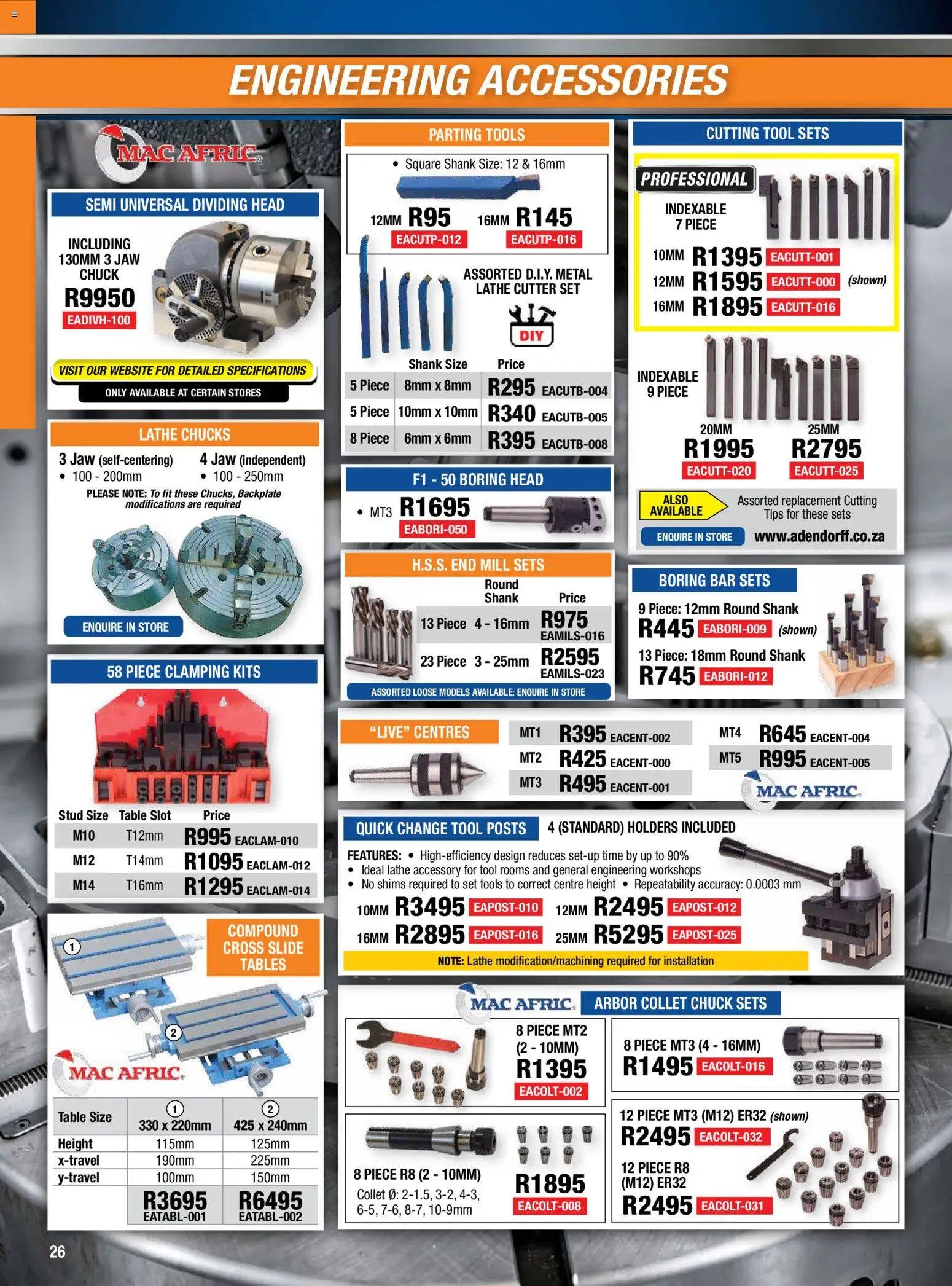 New Adendorff catalogue – valid from 01/07/2026 | Page: 28 | Products: Cutter, Table