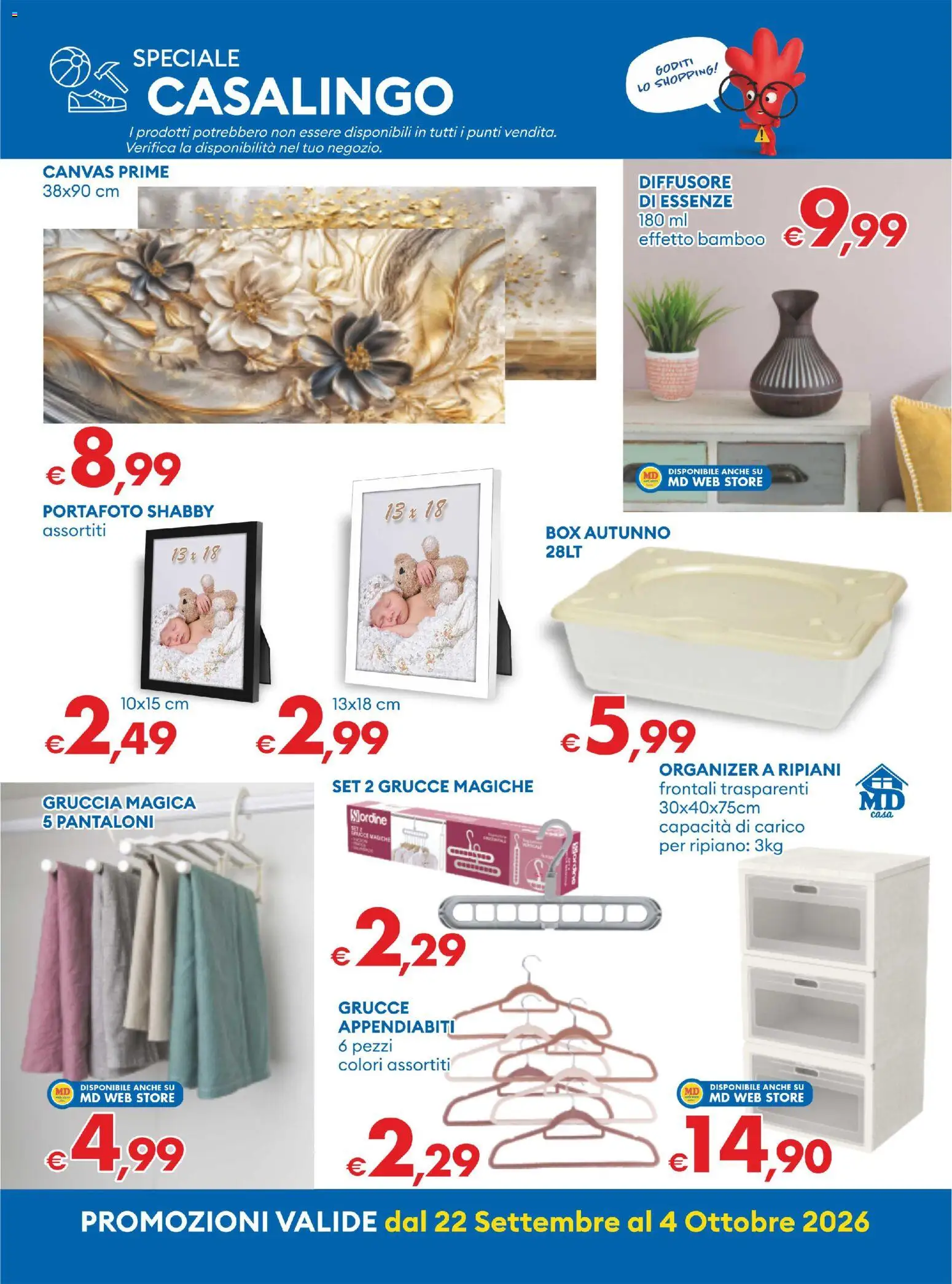 Volantino MD Discount del 22/09/2026 | Pagina: 31 | Prodotti: Ripiano, Pantaloni, Appendiabiti, Grucce
