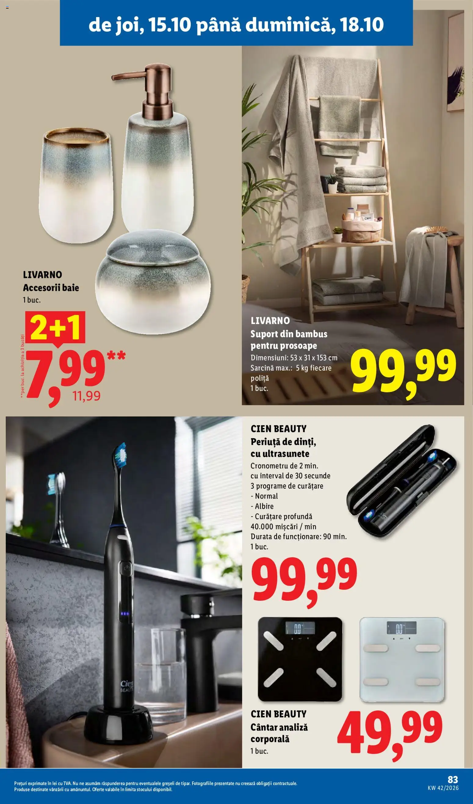 Noul catalog Lidl – valabil de la 12.10.2026 | Pagină: 83 | Produse: Cien, Body, Periuță de dinți, Suport