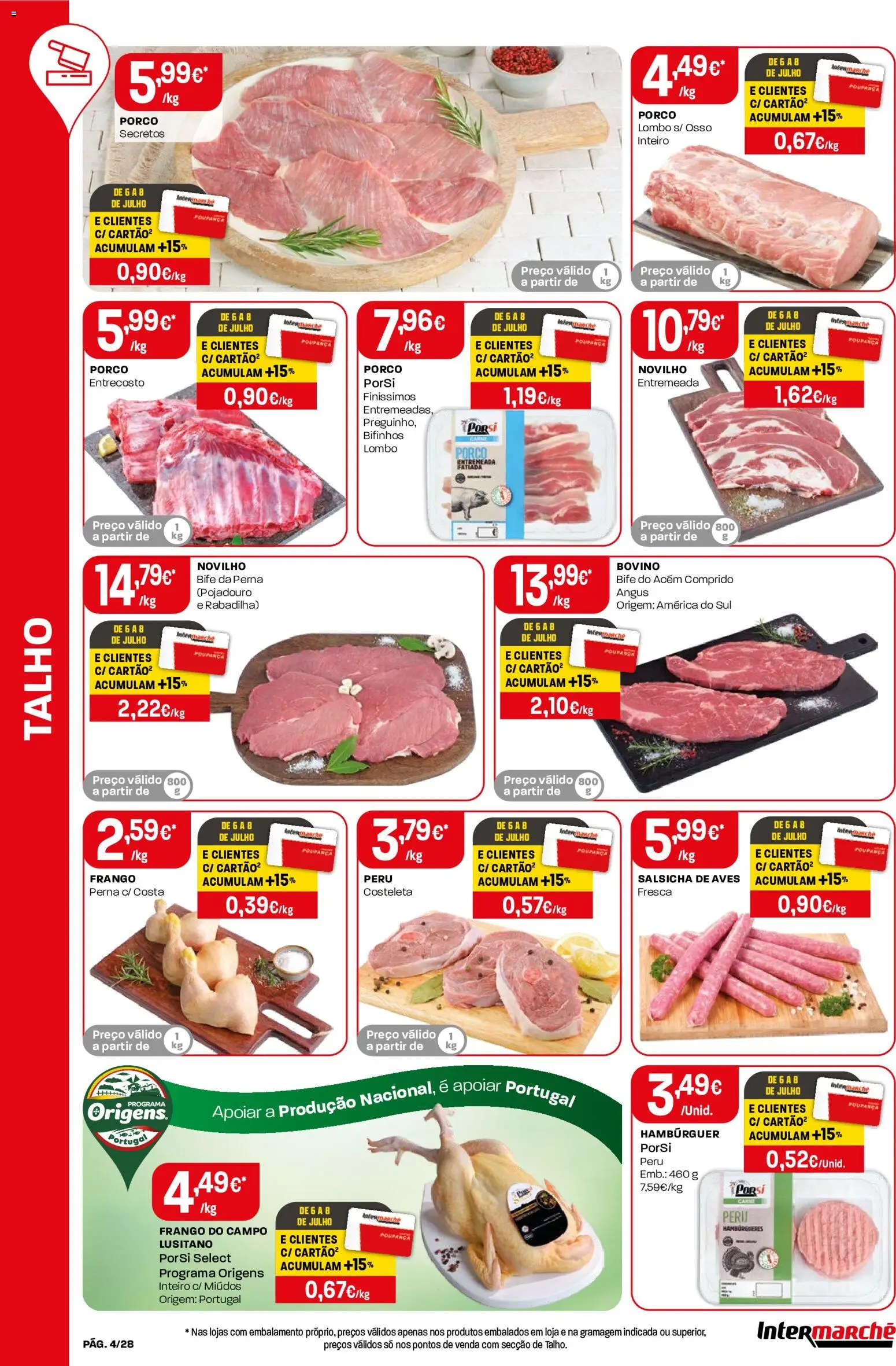 Intermarché Folheto Contact │ válido de 02/07/2026 | Página: 4 | Produtos: Peru, Hambúrguer, Salsicha, Lombo