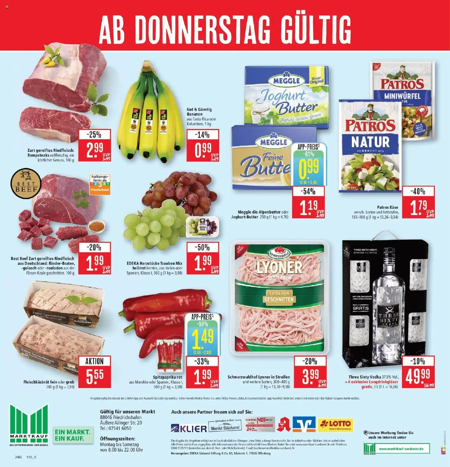 Marktkauf Prospekt Friedrichshafen (ab 10.08.2026) » Angebote online | Seite: 28 | Produkte: Joghurt, Vodka, Rindfleisch, Uhr