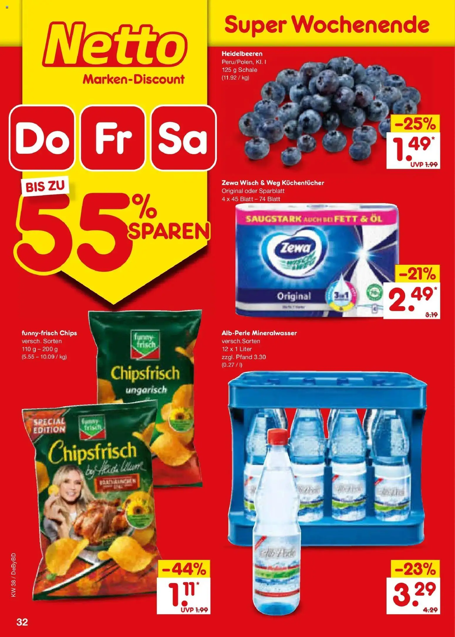 Netto Marken-Discount Prospekt Buttenwiesen – gültig ab 14.09.2026 | Seite: 46 | Produkte: Öl, Mineralwasser, Heidelbeeren, Chips