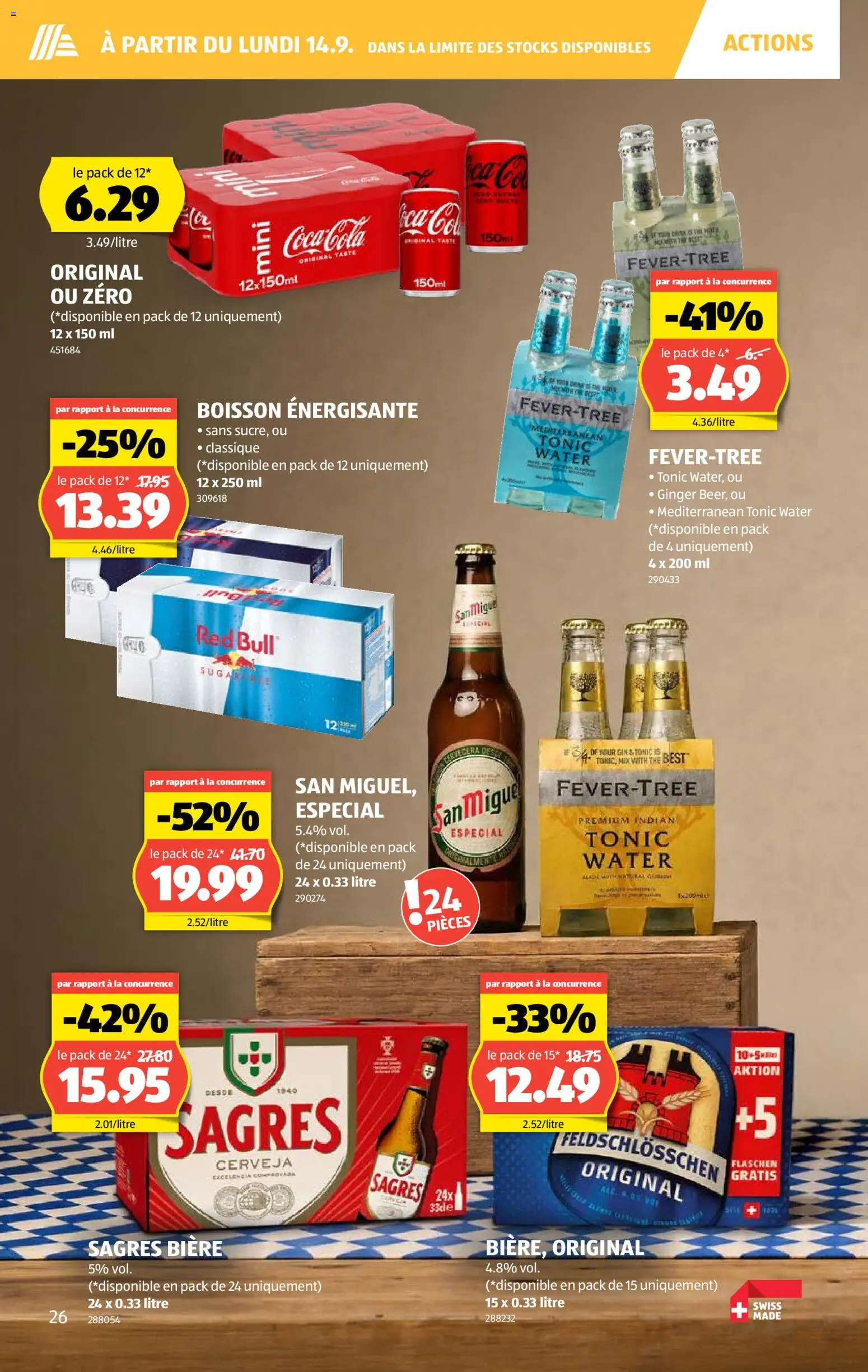 Aldi aktionen FR – gültig ab 10.09.2026 | Seite: 26 | Produkte: Red bull, Coca Cola, Gin