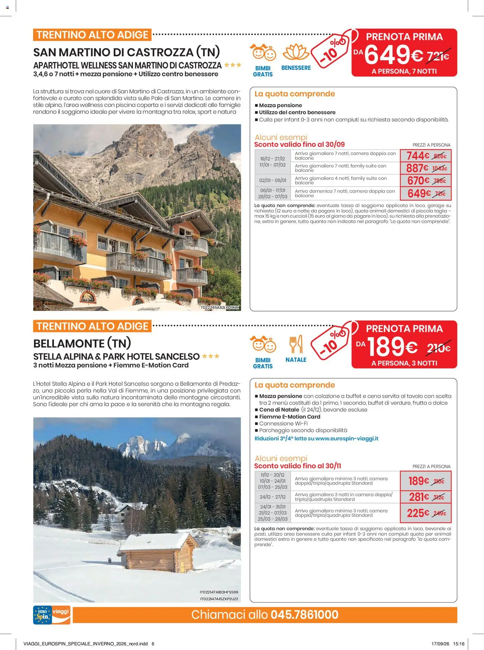 Volantino Eurospin del 17/09/2026 | Pagina: 6 | Prodotti: Bevande, Piscina, Letto, Coperta