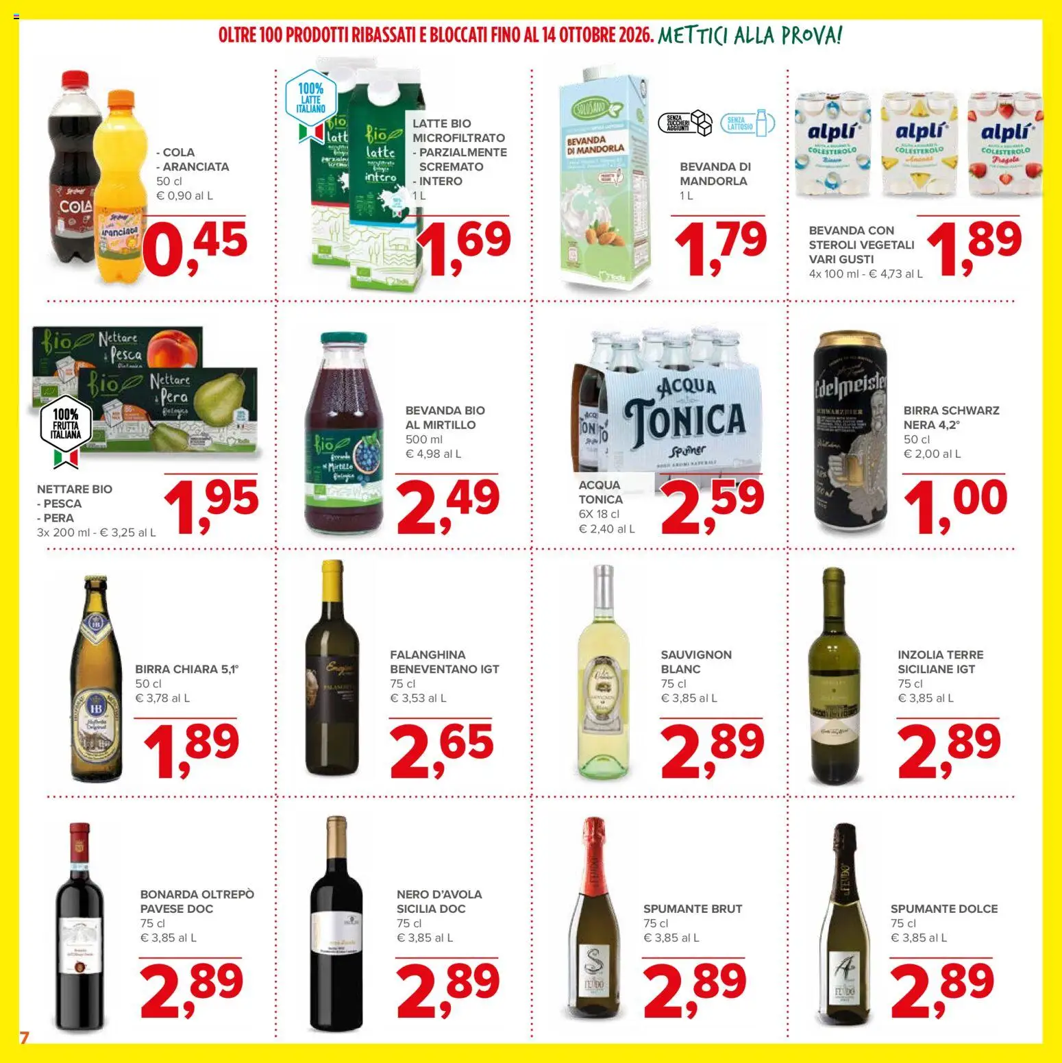 Volantino Todis del 20/08/2026 | Pagina: 7 | Prodotti: Birra, Acqua, Latte, Pera