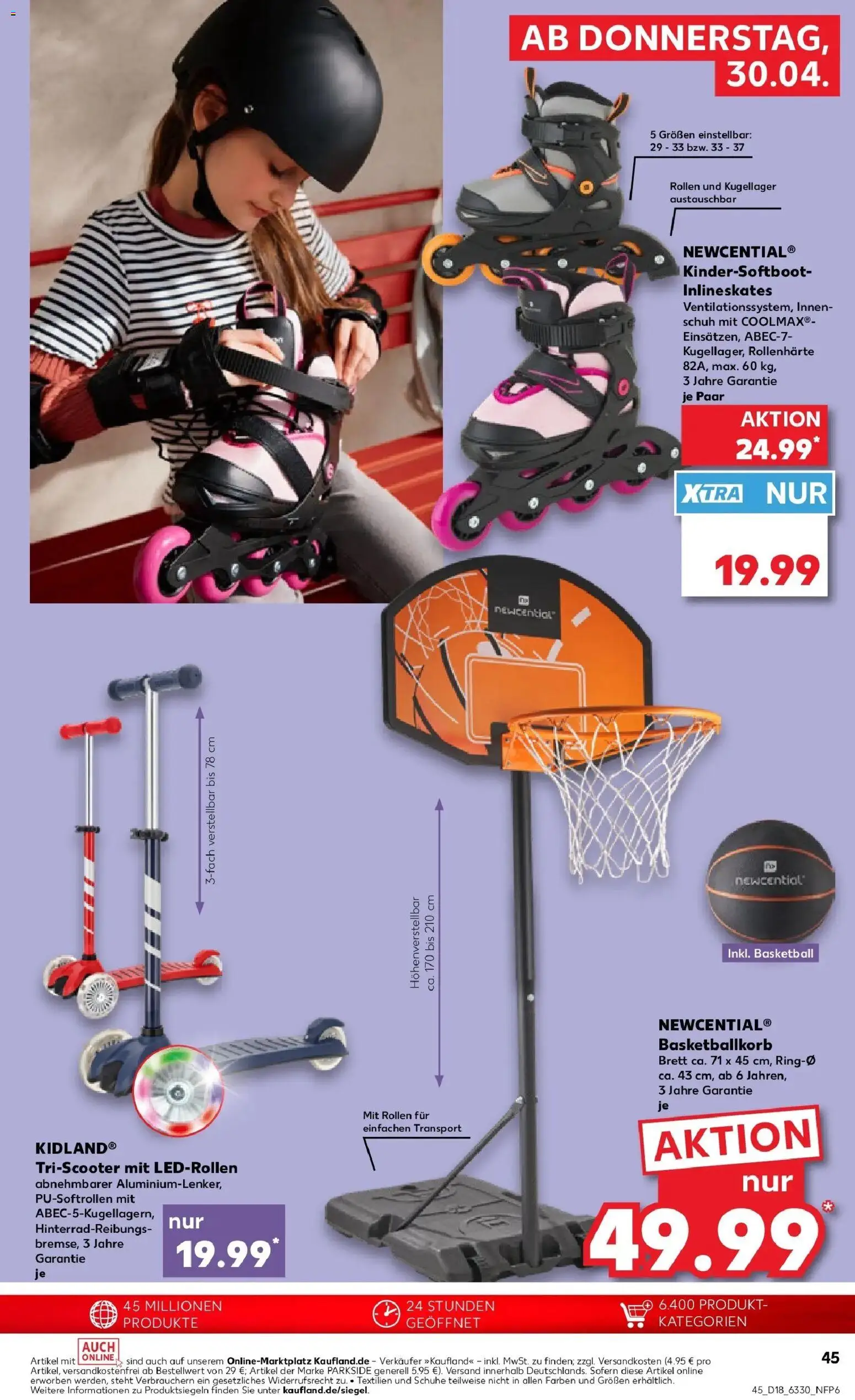 Prospekt Kaufland ab 30.04.2026 » Angebote Online zum Blättern | Seite: 45 | Produkte: Scooter, Basketball