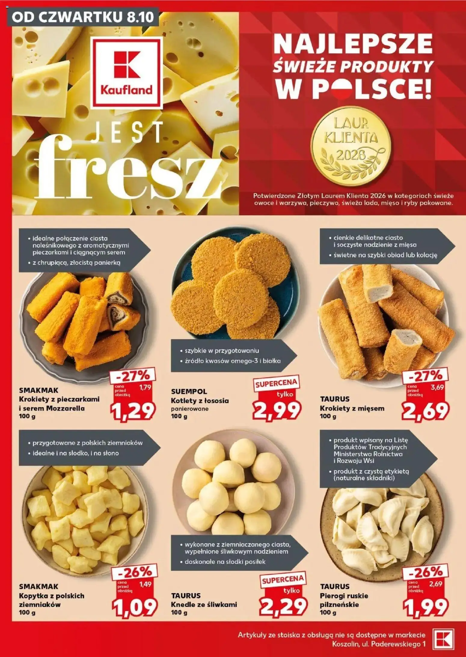 Kaufland gazetka - Super sobota od 08.10.2026 - od jutra PDF | Strona: 20 | Produkty: Serem, Pierogi, Krokiety, Ryby