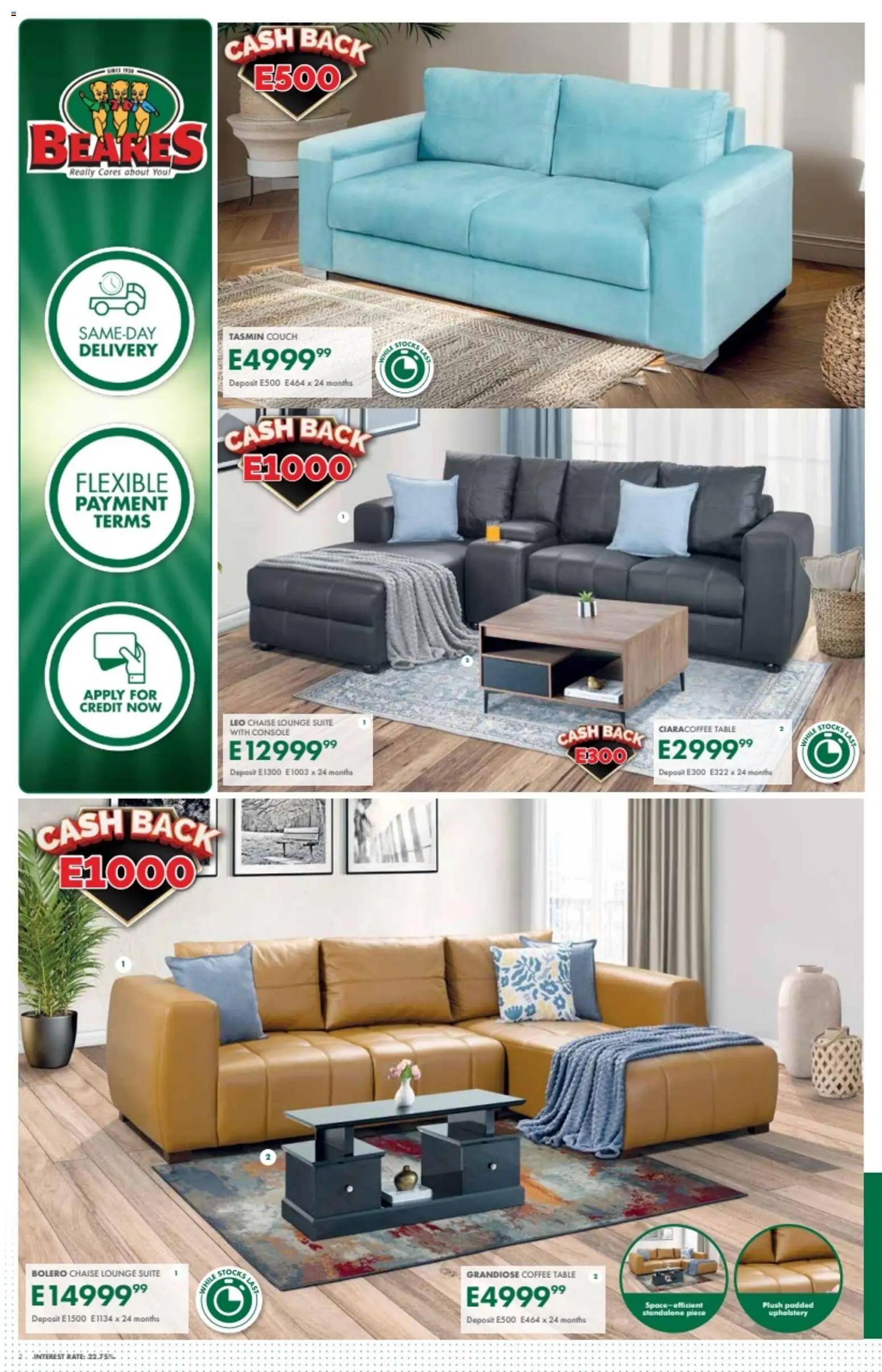 New Beares catalogue – valid from 11.05.2026 | Page: 2 | Products: Couch, Table, Lounge suite, Coffee