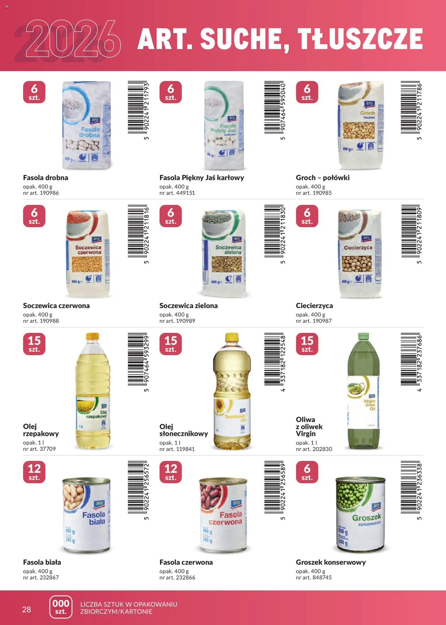 Makro gazetka - Marki własne dla Twojego sklepu od 23.04.2026 | Strona: 28 | Produkty: Groszek, Olej rzepakowy, Czerwona soczewica, Fasola piękny jaś