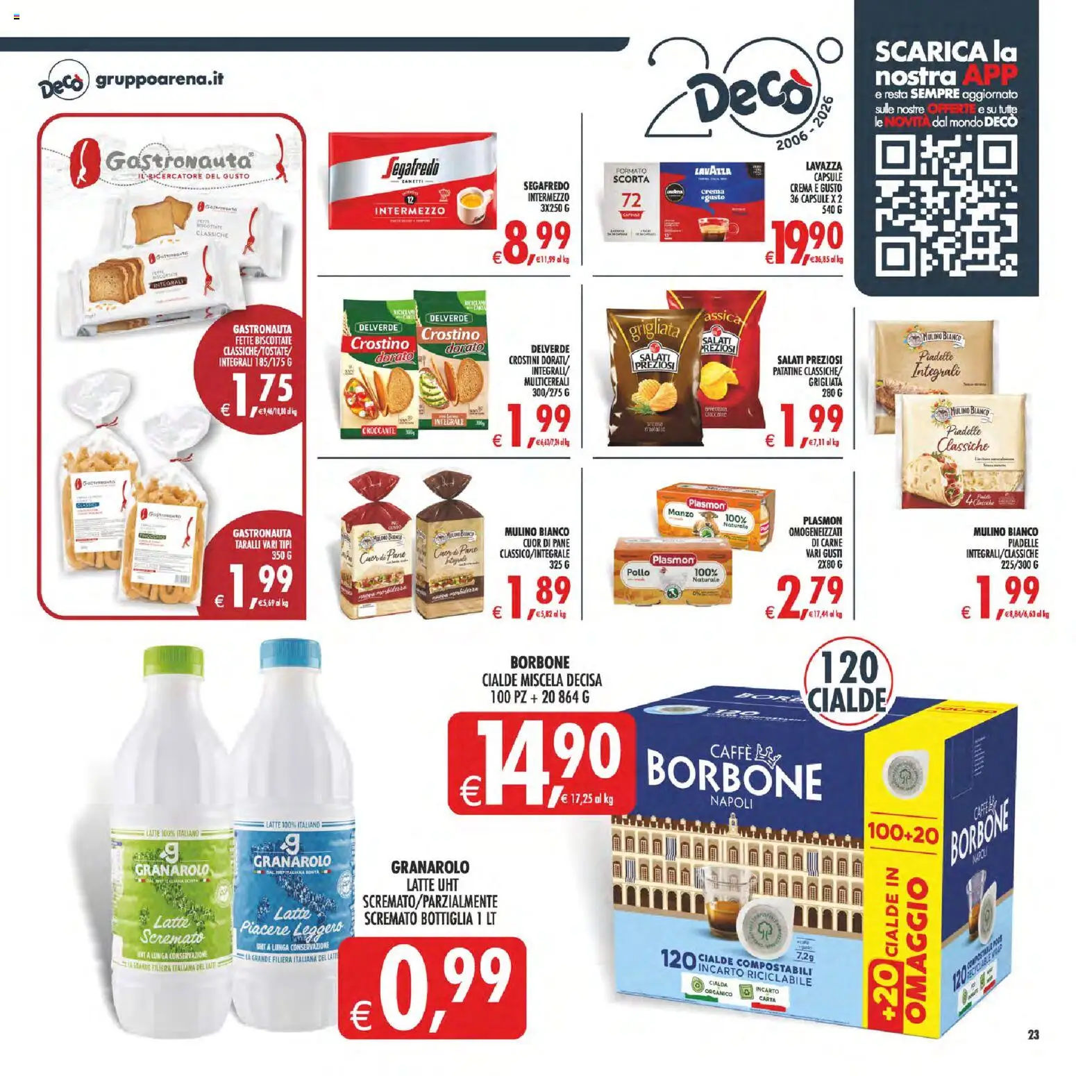 Volantino Decò del 11/08/2026 | Pagina: 28 | Prodotti: Crema, Latte, Taralli, Bottiglia