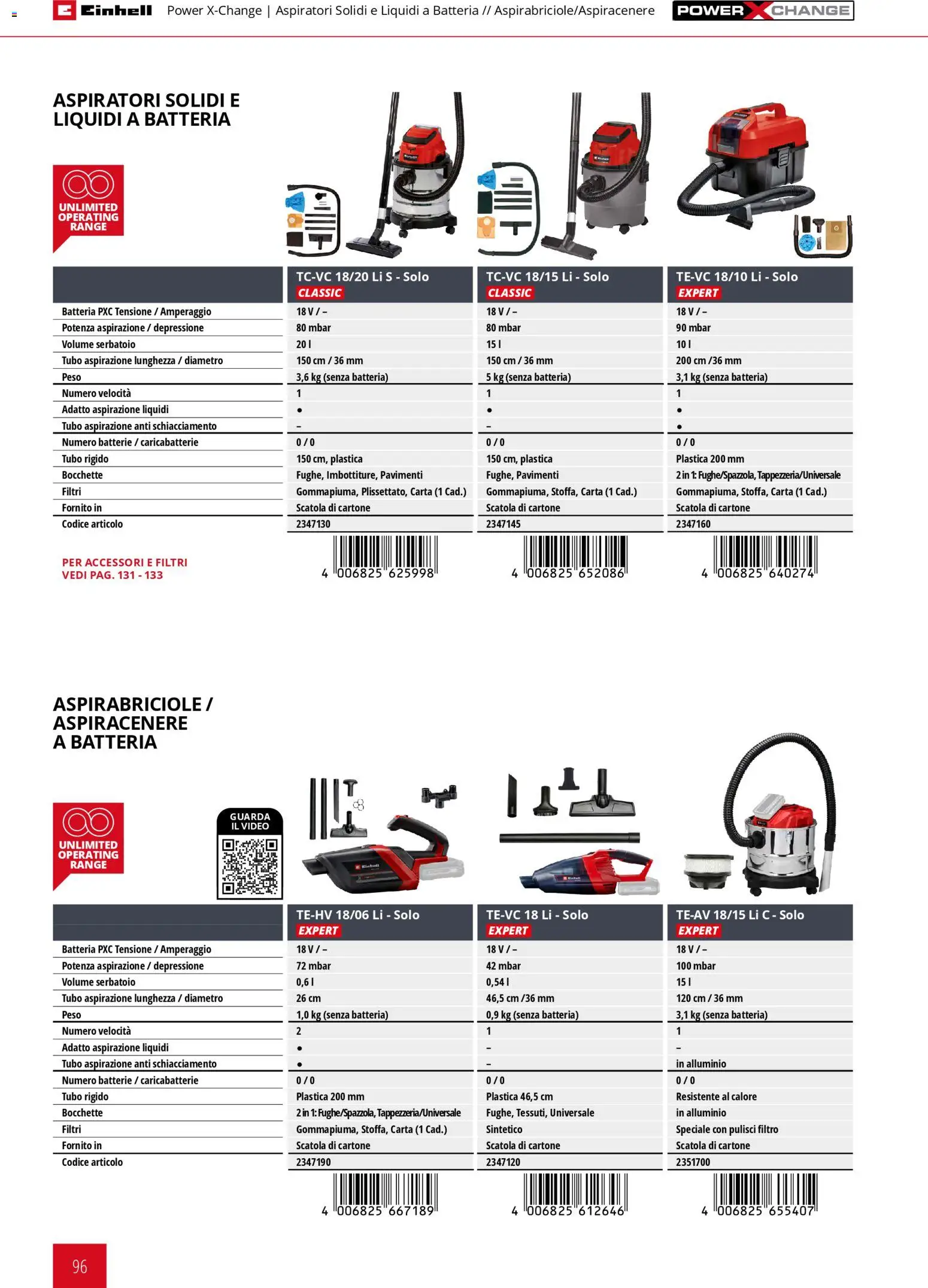 Volantino Einhell del 17.03.2026 | Pagina: 98 | Prodotti: Aspiracenere, Alluminio, Batteria, Batterie