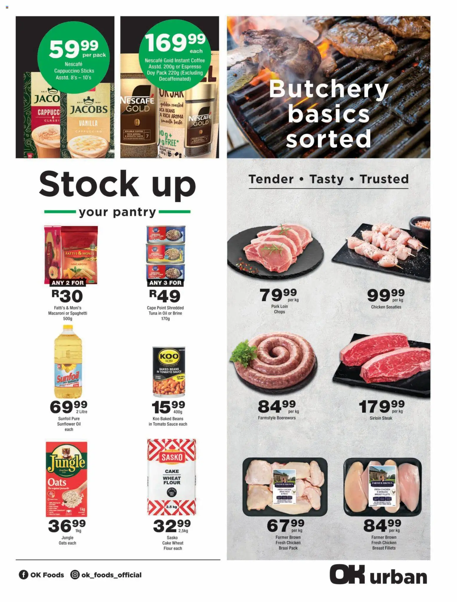 New OK Foods catalogue – valid from 23/10/2026 | Page: 3 | Products: Beans, Pork, Stock, Sauce