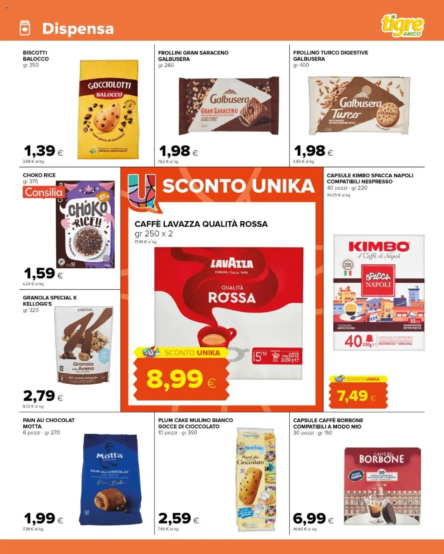 Volantino Tigre del 12/08/2026 | Pagina: 9 | Prodotti: Biscotti, Latte, Plumcake, Lavazza
