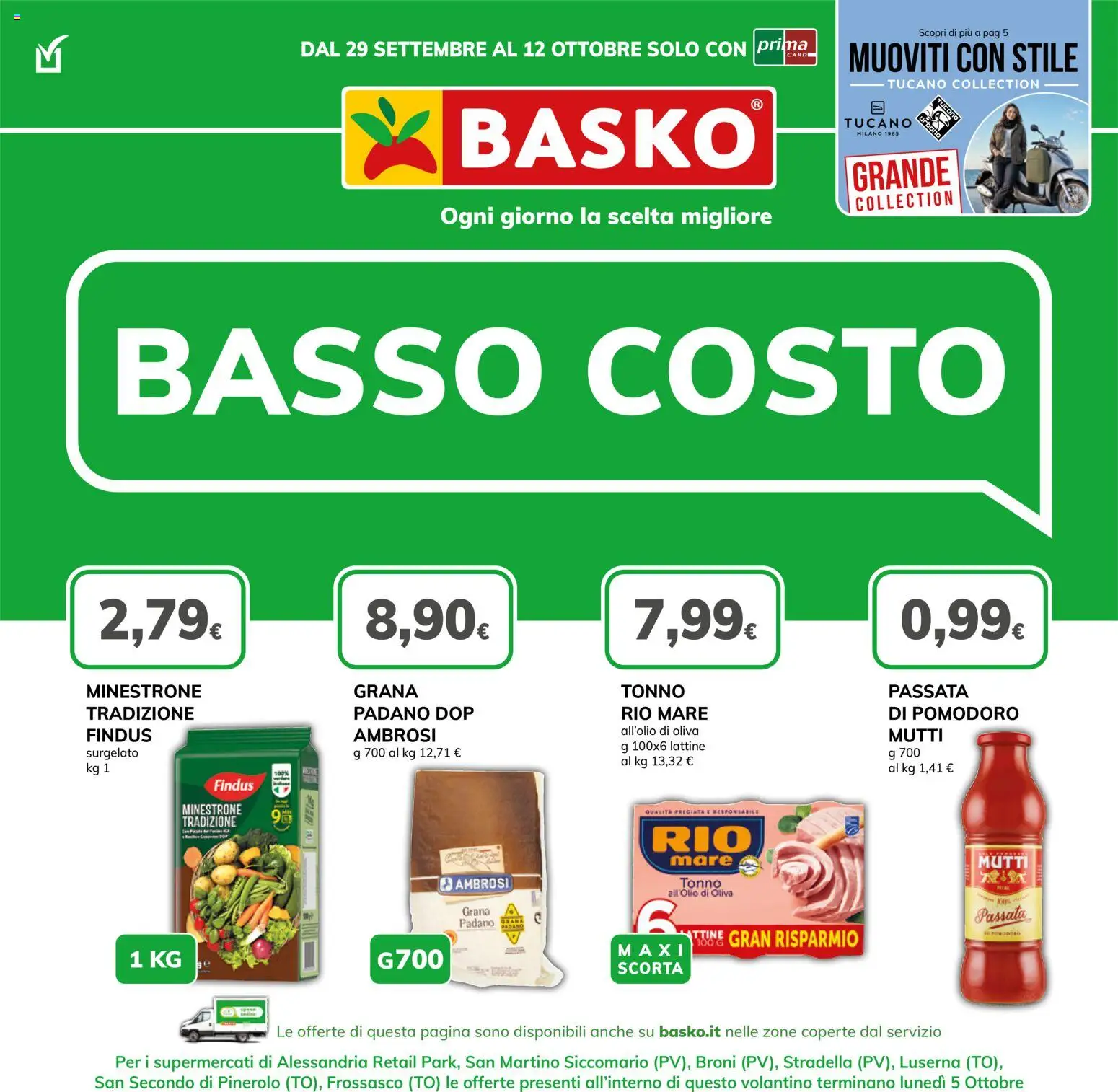 Volantino Basko del 29/09/2026 | Pagina: 1 | Prodotti: Pomodoro, Tonno, Basso, Mutti