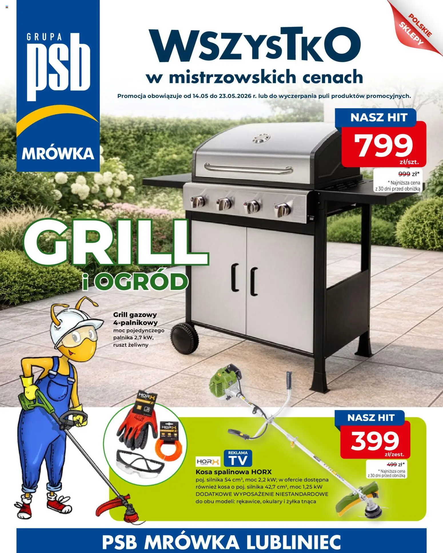 Mrówka gazetka - Lubliniec od 14.05.2026 | Strona: 1 | Produkty: Okulary, Grill, Grill gazowy, Ruszt