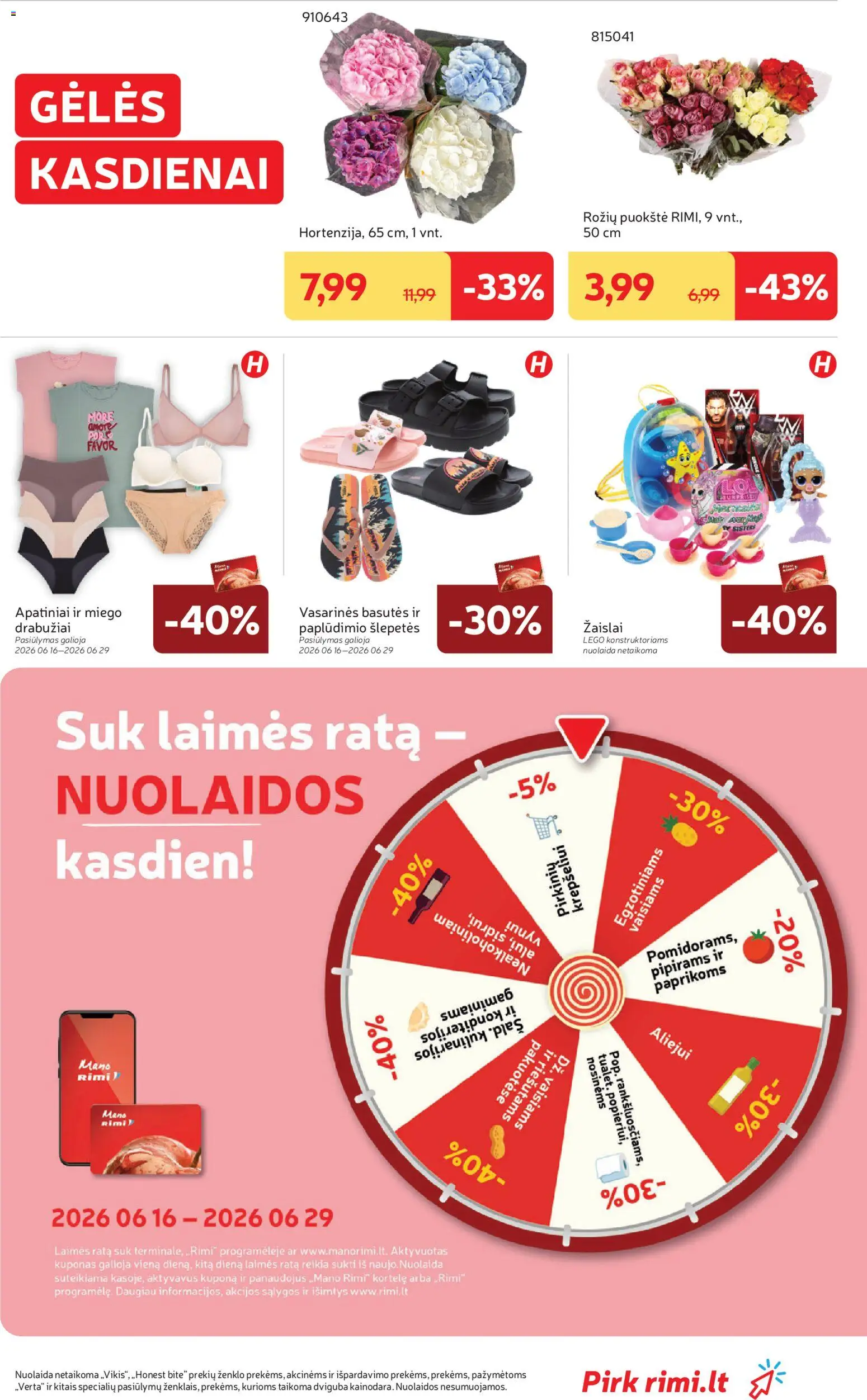 Rimi akcijos nuo 16.06.2026 | Puslapis: 33 | Prekių: Drabužiai, Šlepetės