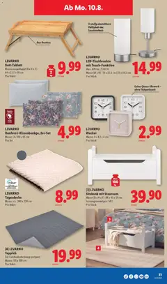 [4] LIVARNO Teppich, Für Fussbodenheizung geeignet, Masse: 115 x 180 cm ab 06.08.2026 gültig | Seite: 31 | Produkte: Tagesdecke, Sitzbank, Teppich, Wecker