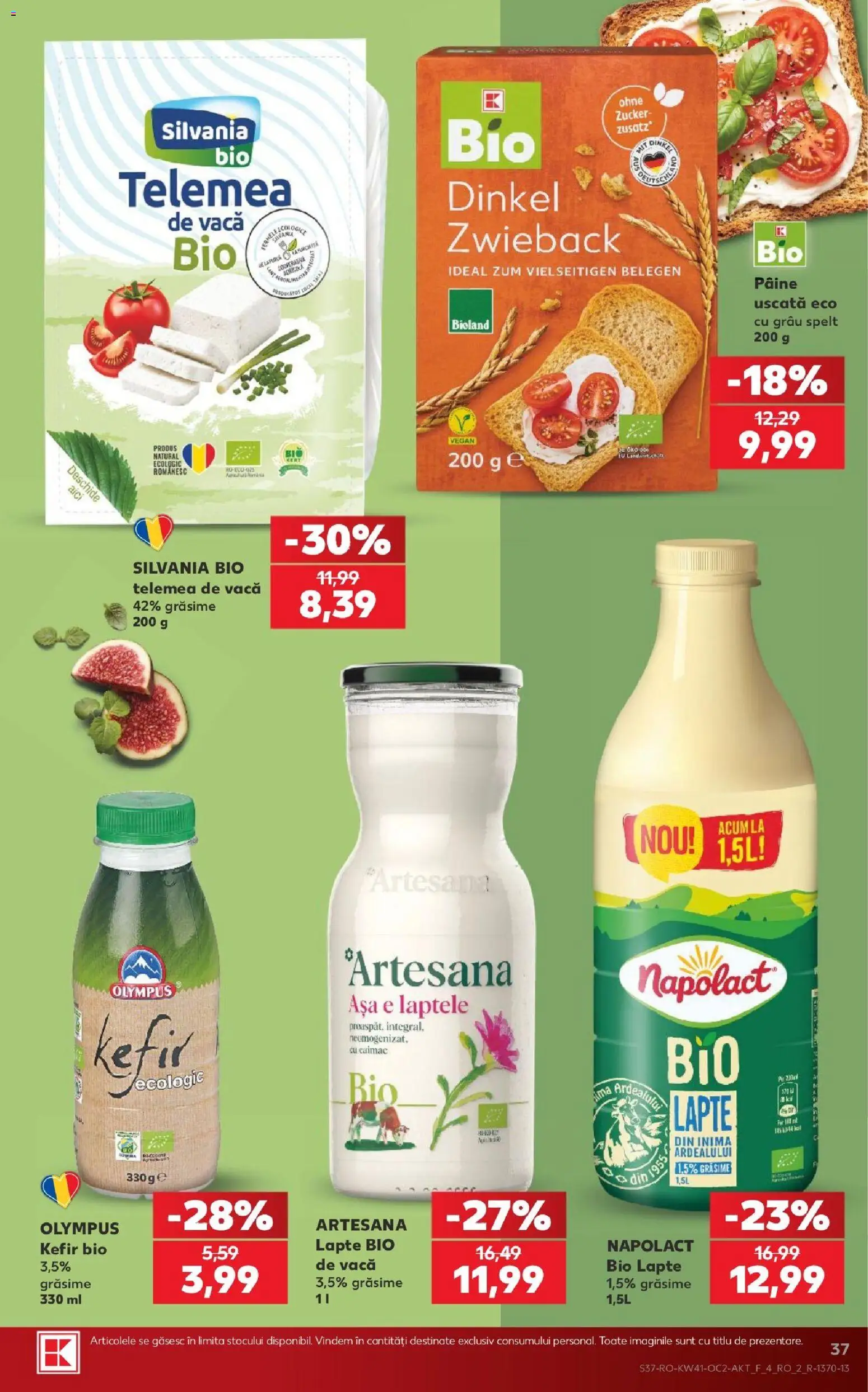 Noul catalog Kaufland – valabil de la 07.10.2026 | Pagină: 37 | Produse: Bio, Lapte, Pâine, Kefir