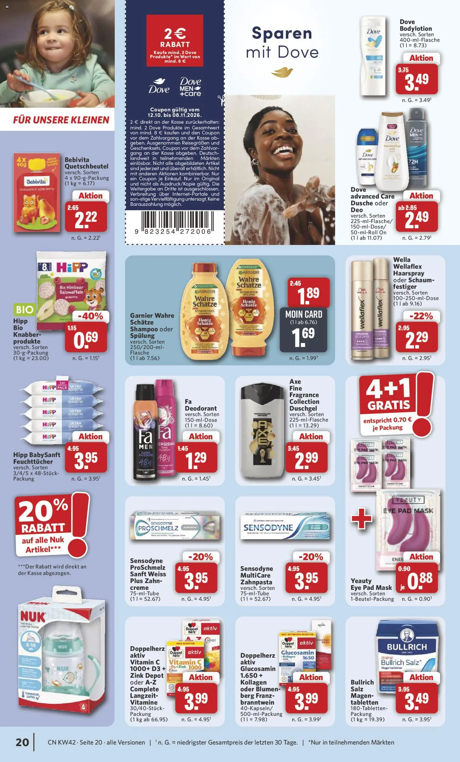 Combi Prospekt – gültig ab 12.10.2026 | Seite: 20 | Produkte: Dusche, Shampoo, Deodorant, Zahnpasta