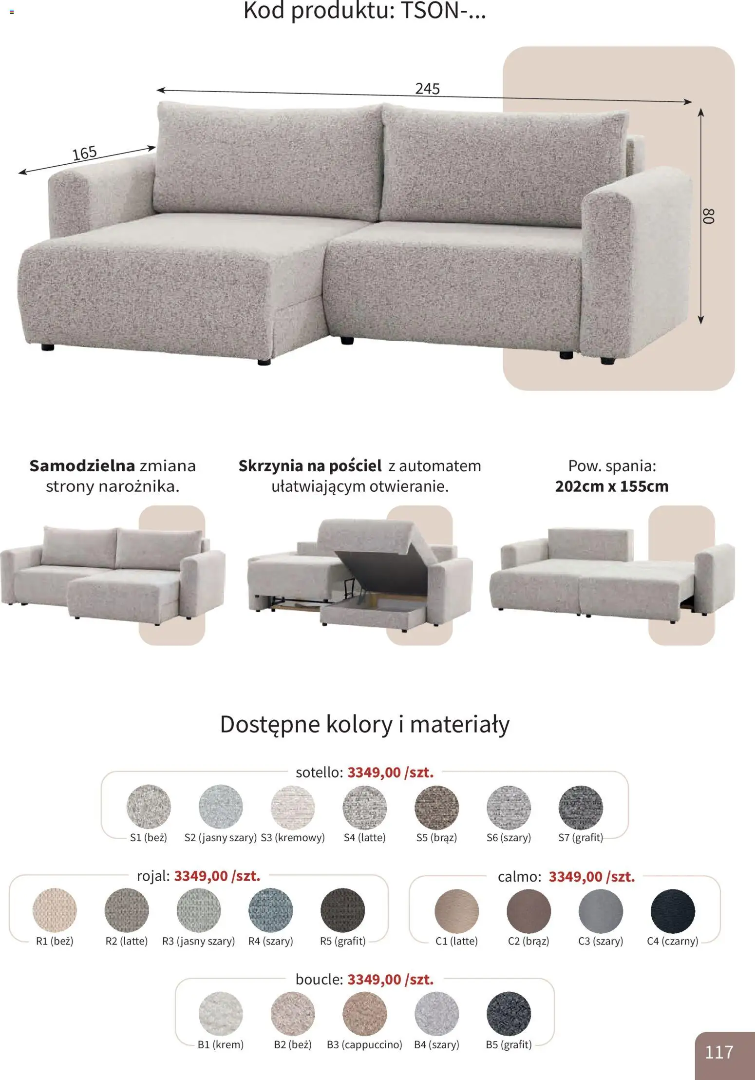 Bodzio Katalog od 01.10.2026 | Strona: 117 | Produkty: Pościel, Cappuccino, Krem