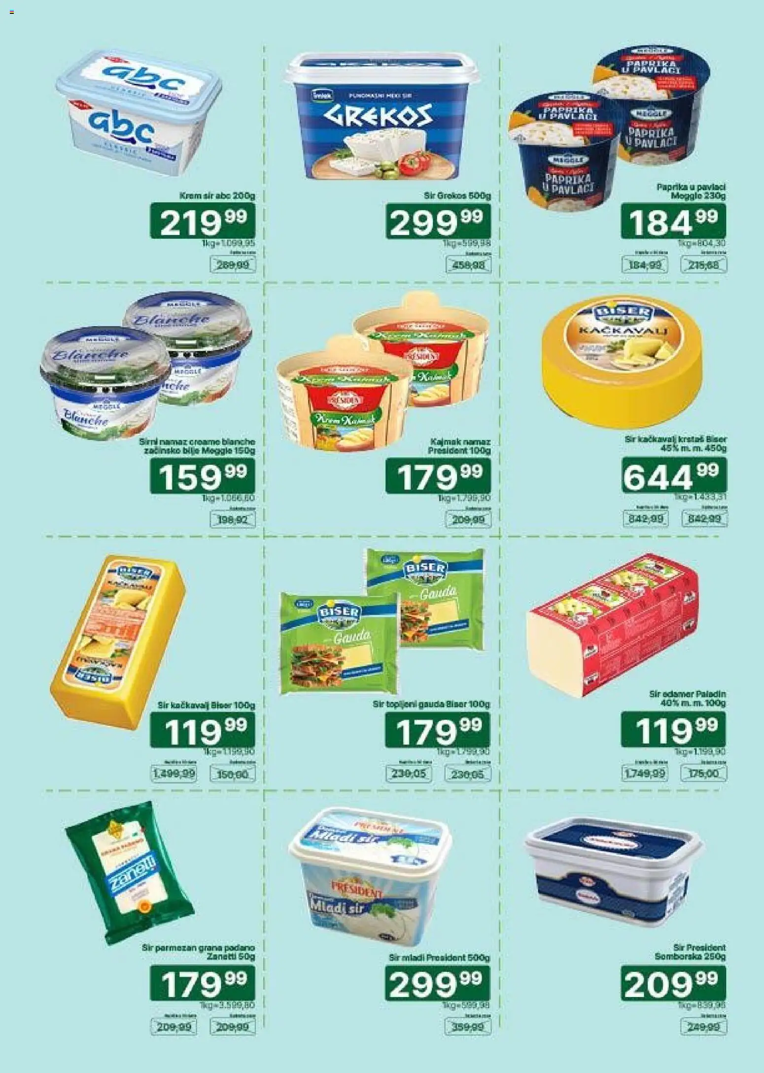 Univerexport katalog - važi od 17.08.2026 | Strana: 9 | Proizvode: Mladi sir, Sir, Paprika u pavlaci, Parmezan