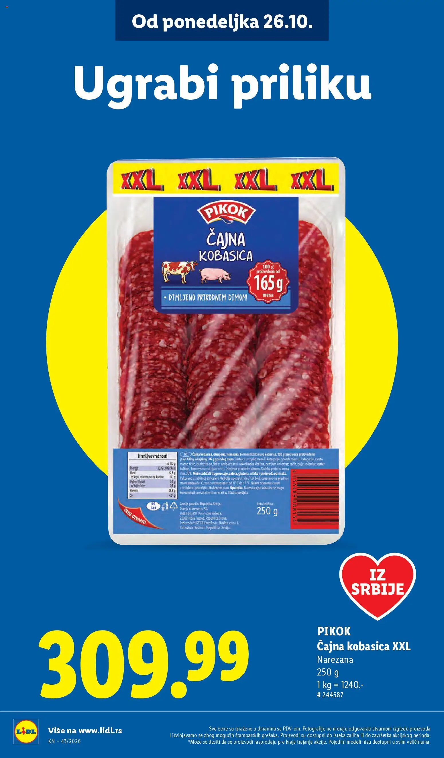 Lidl katalog - važi od 22.10.2026 | Strana: 16 | Proizvode: Zemlja, Meso, Kobasica
