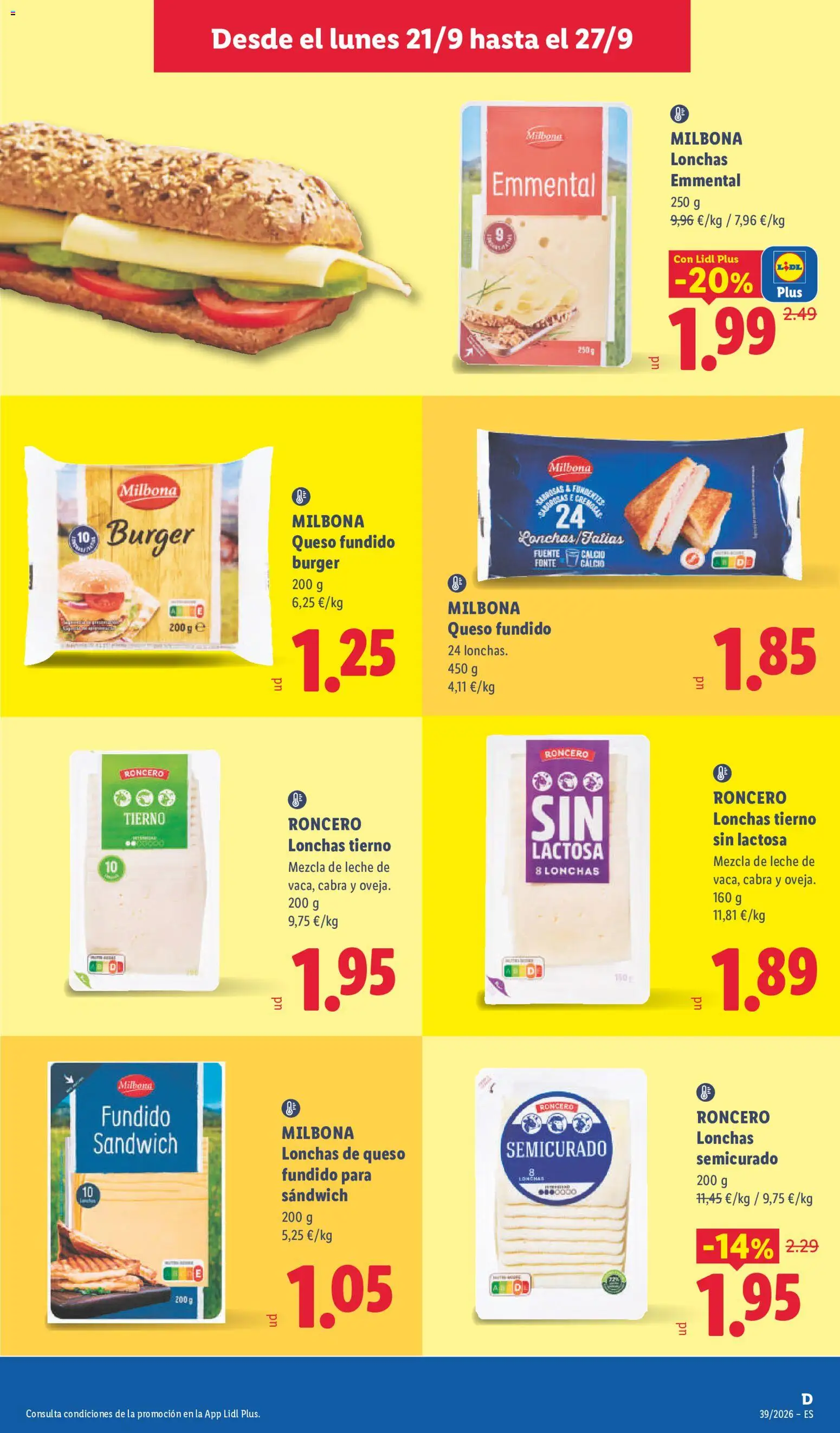 Lidl folleto │ válido desde el 21/09/2026 | Página: 11 | Productos: Queso fundido, Leche, Queso