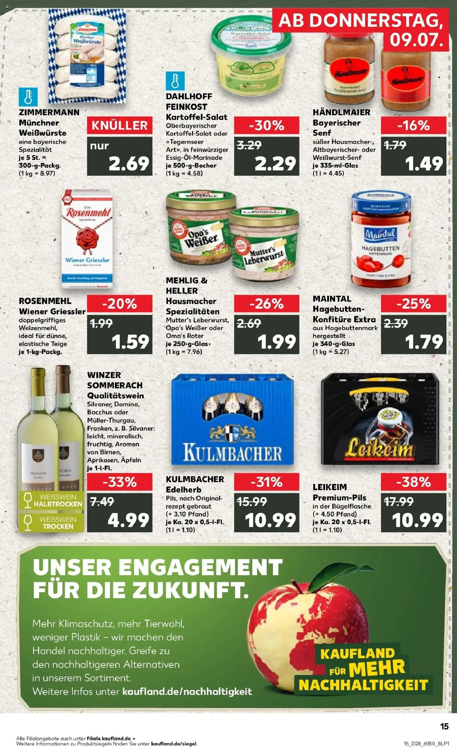 Kaufland Prospekt Würzburg – gültig ab 09.07.2026 | Seite: 15 | Produkte: Weißwein, Weißwein halbtrocken