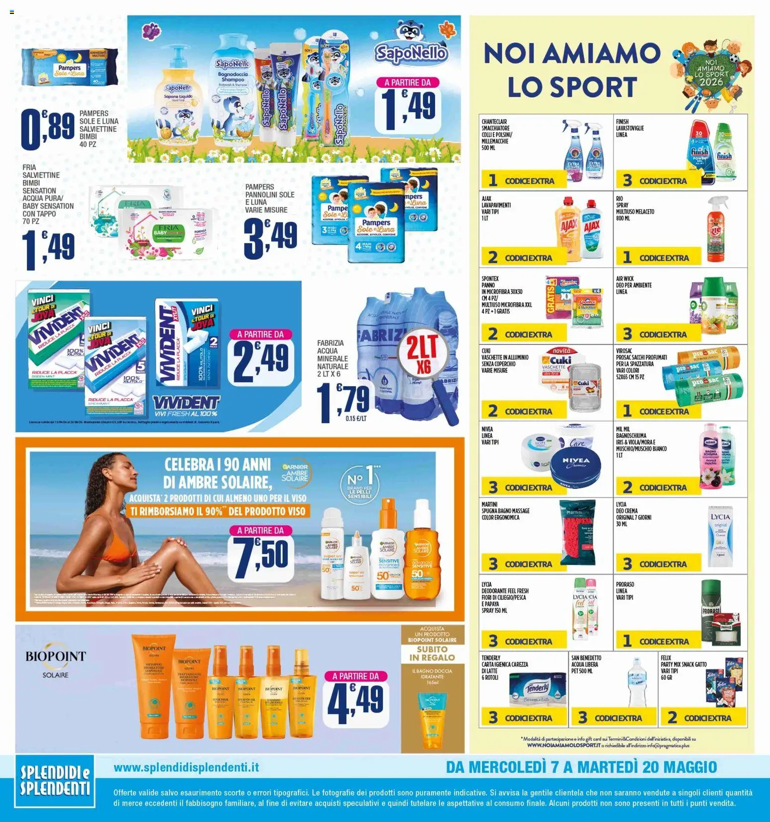 Volantino Splendidi e Splendenti del 06.05.2026 | Pagina: 12 | Prodotti: Carta igienica, Deodorante, Acqua, Pampers