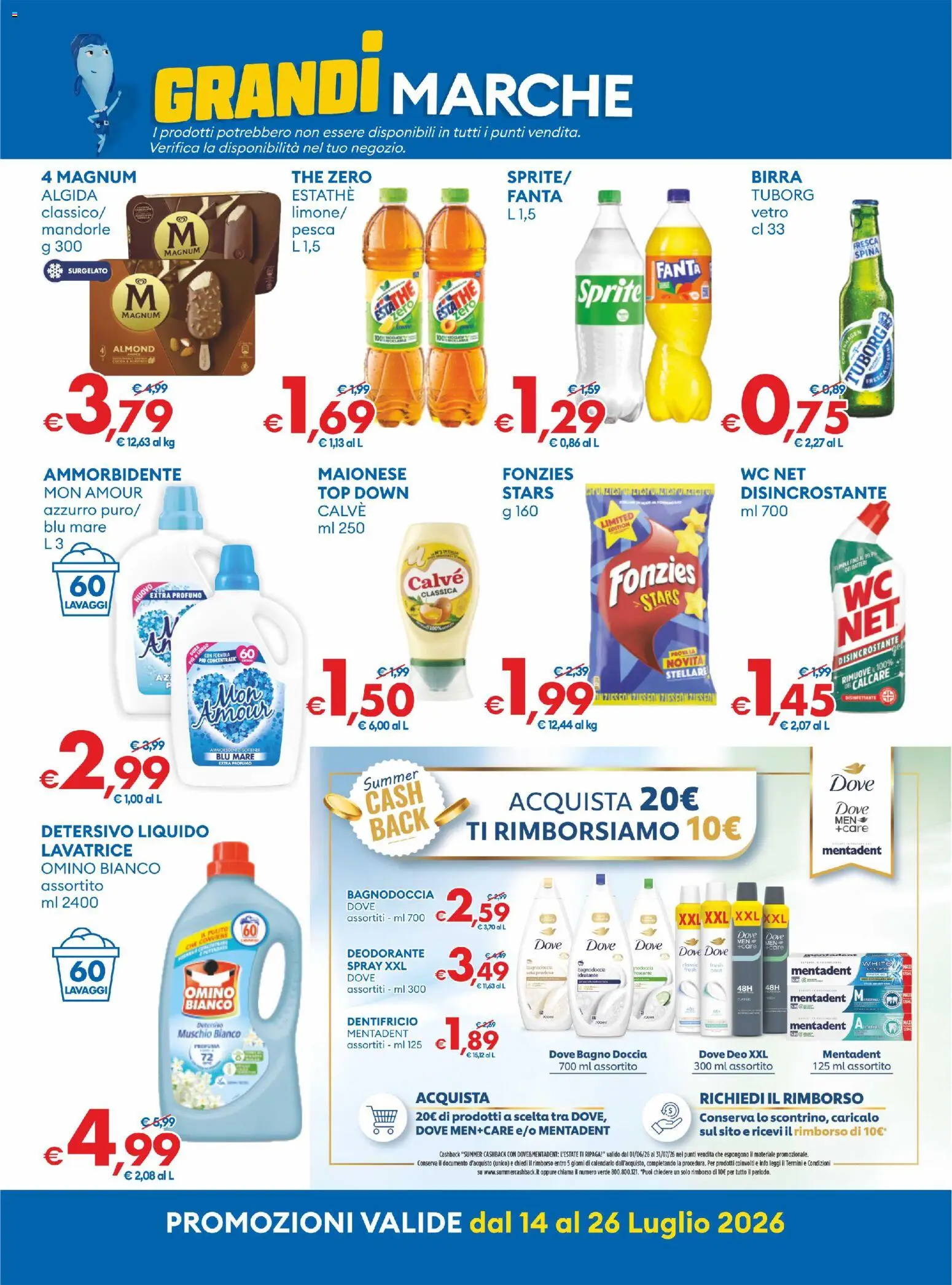 Volantino MD Discount del 14/07/2026 | Pagina: 18 | Prodotti: Ammorbidente, Pesca, WC, Profumo