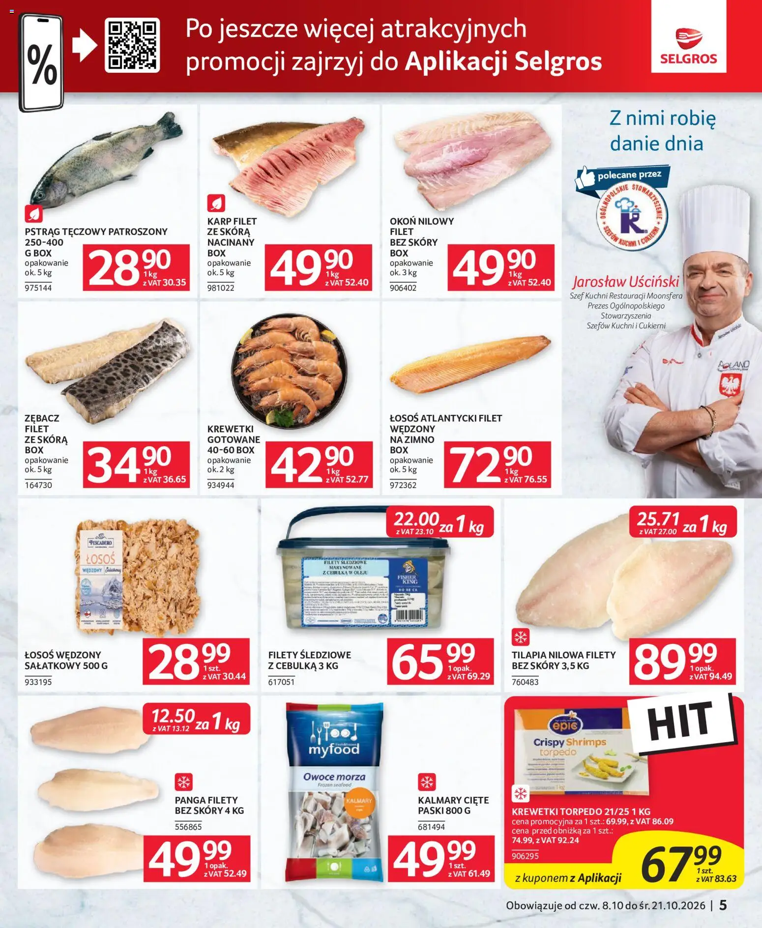 Selgros cash&carry gazetka - Oferta dla gastronomii od 08.10.2026 | Strona: 5 | Produkty: Pstrąg tęczowy, Łosoś atlantycki, Karp, Łosoś