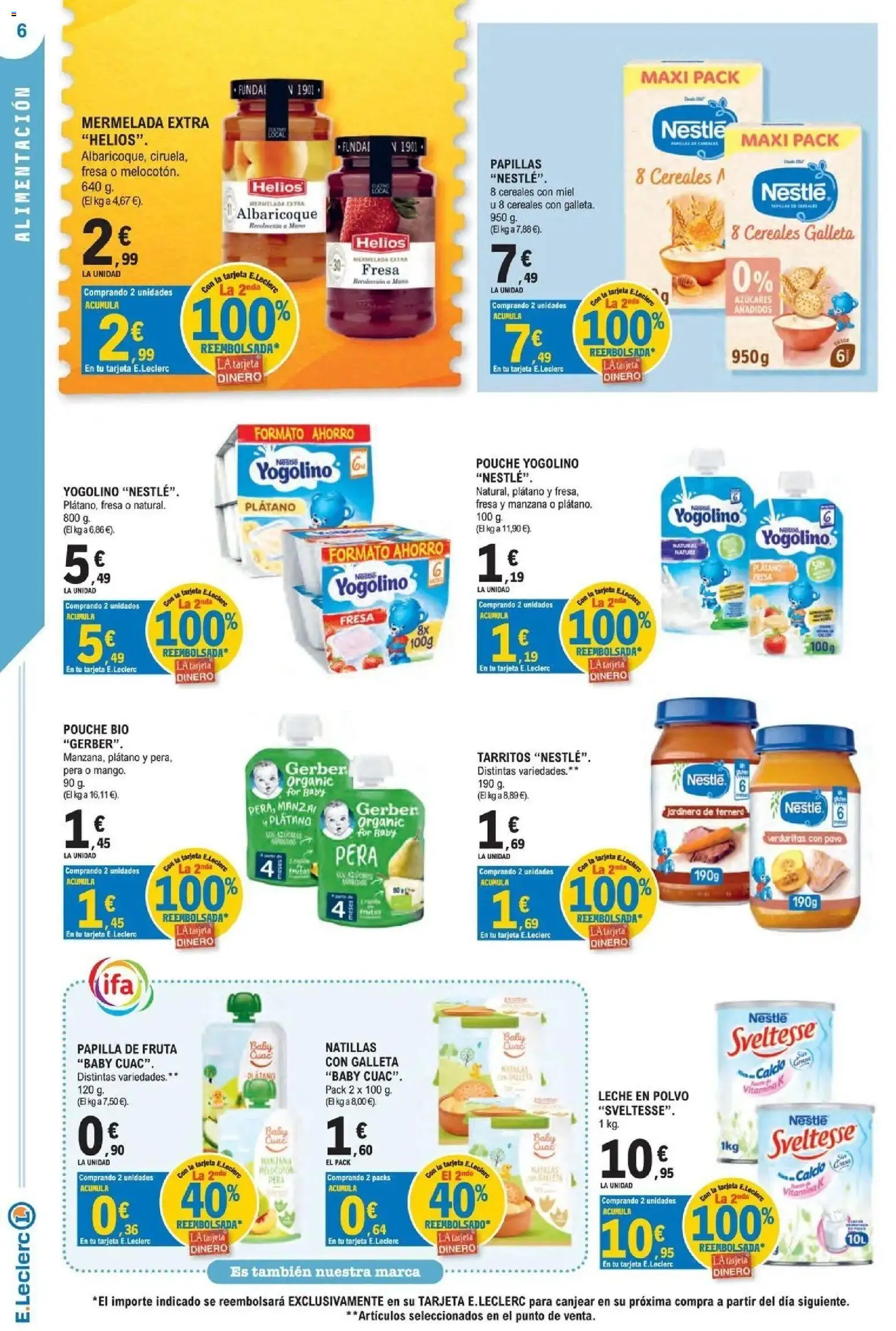 E.Leclerc Megames 1 │ válido desde el 23/09/2026 | Página: 6 | Productos: Miel, Jardinera, Cereales, Leche en polvo