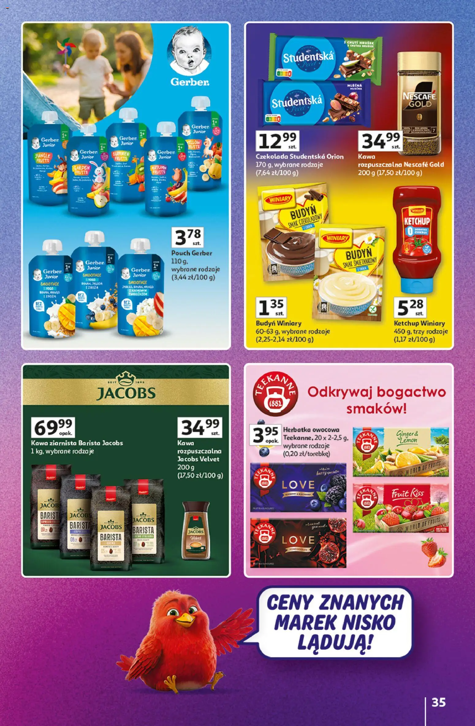 Auchan gazetka - 30 Lat Hipermarket Znane marki od 03.09.2026 | Strona: 35 | Produkty: Budyń, Czekolada studentska, Nescafe, Czekolada