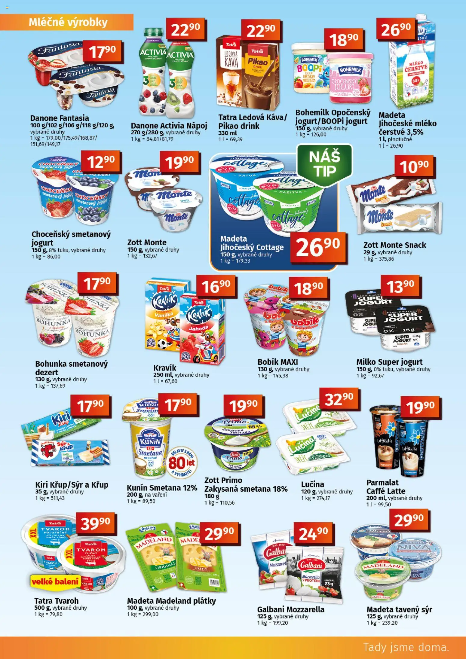 Coop leták - Tuty od 07.10.2026 | Strana: 5 | Produkty: Tavený sýr, Mléko, Vanilka, Mozzarella