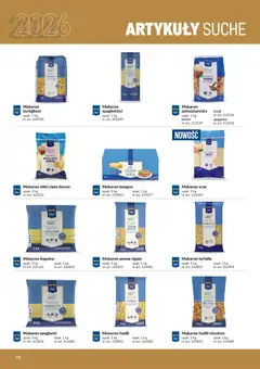 Pogląd oferty "Makro gazetka - Produktów marek własnych dla profesjonalnej Gastronomii" - ważna od 01.03.2026 | Strona: 70 | Produkty: Makaron orzo, Spaghetti, Makaron penne, Makaron lasagne